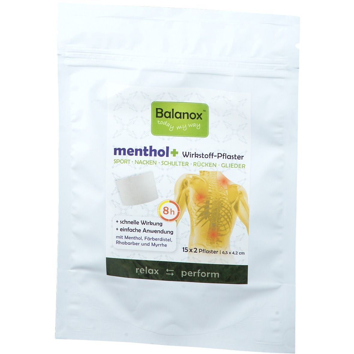 Balanox™ menthol+ patch de principe actif