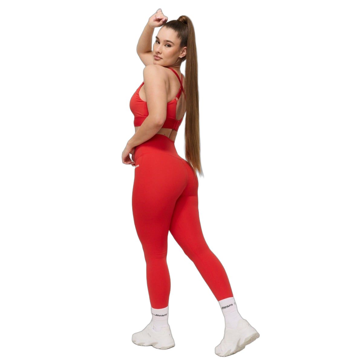 GymBeam Leggings Damen mit hoher Taille und Knöchellänge in Hot Red