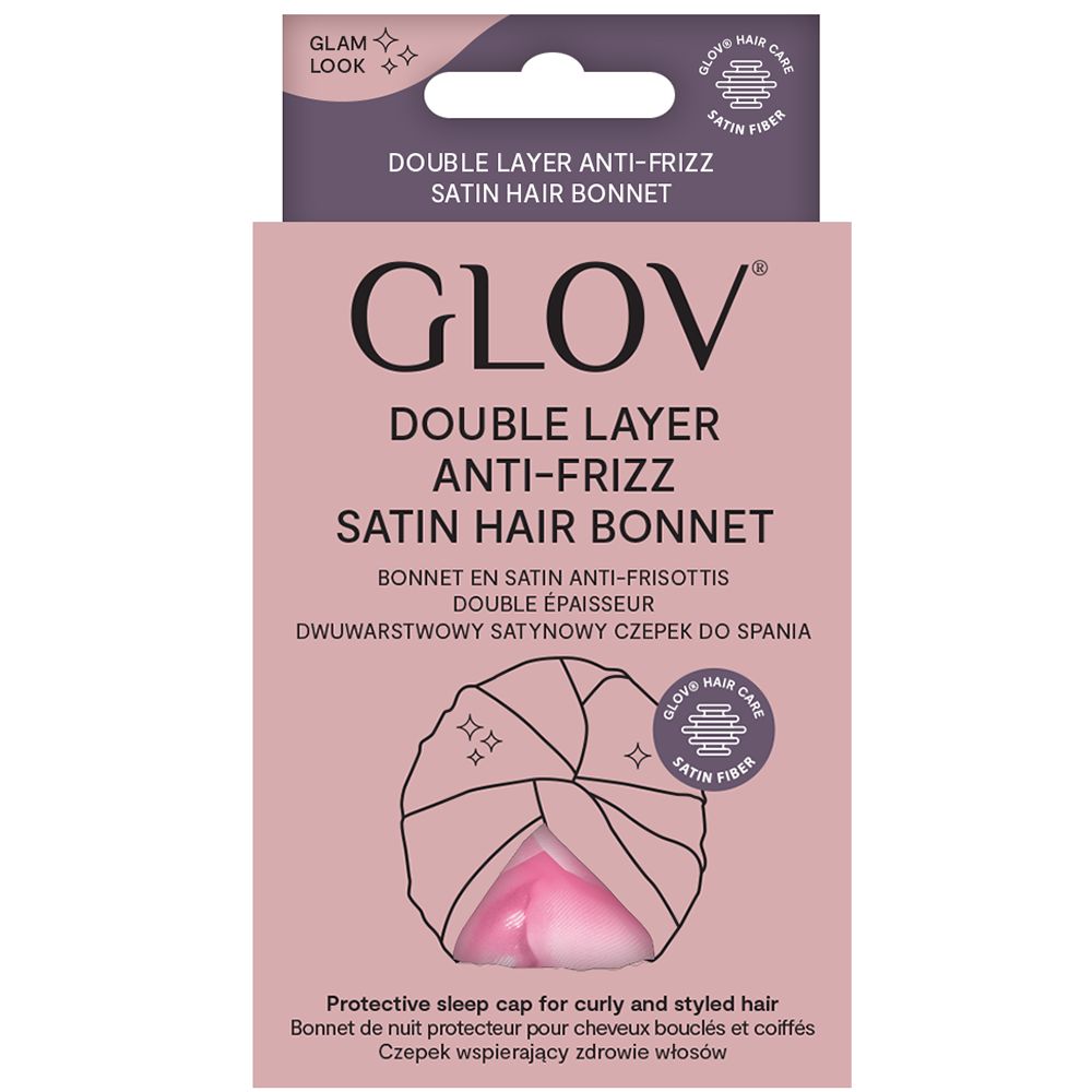GLOV Doppellagige Anti-Frizz Schlafhaube aus Satin, Rosa