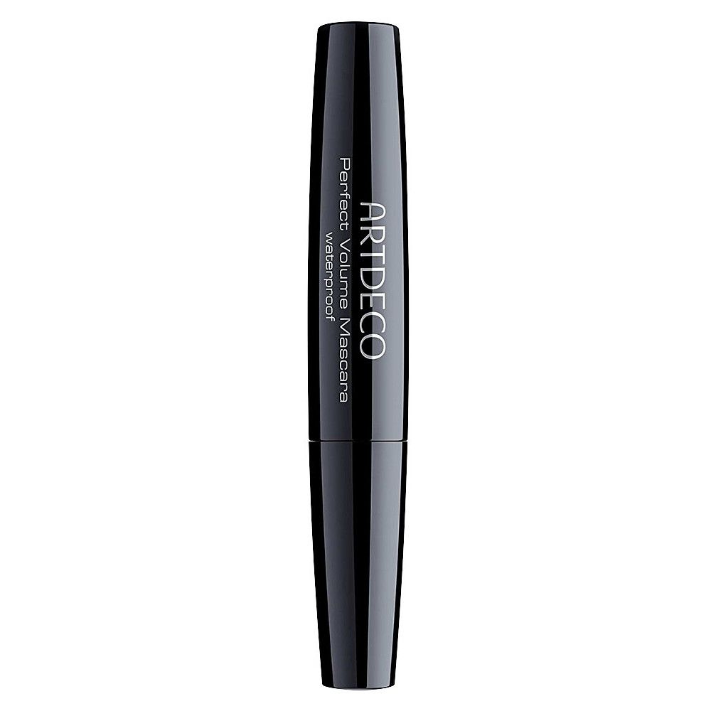 Schwarze Mascara-Tube. Aufschrift: ARTDECO Perfect Volume Mascara waterproof.