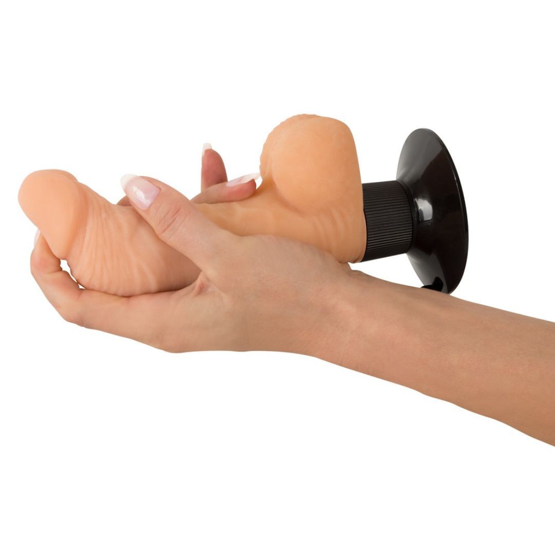 Naturvibrator „Realistic Vibe“ mit Eichel, Äderung und Hoden | Multispeed Vibration | Nature Skin
