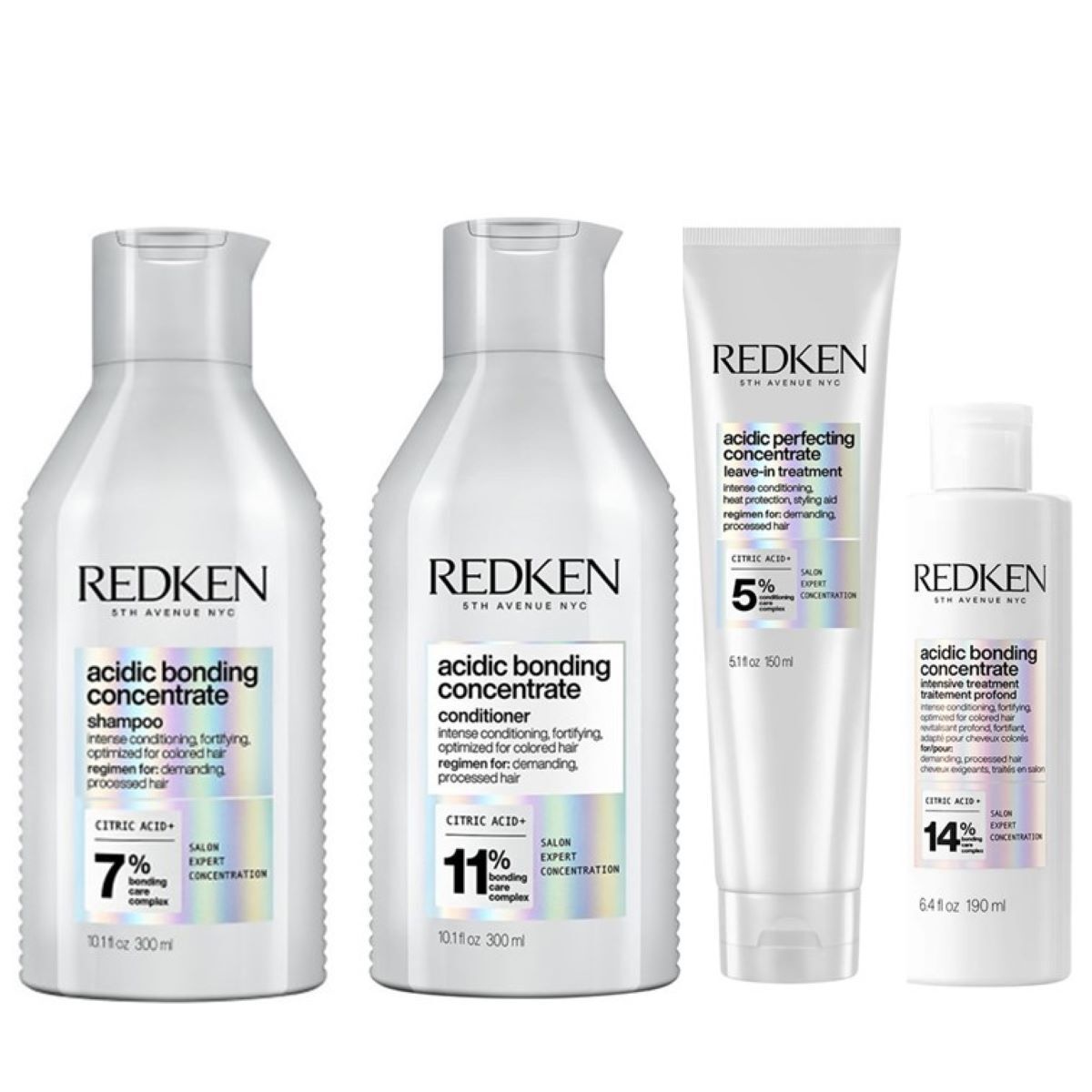 Redken Acidic Bonding 4er Set (Shampoo / Conditioner Treatment Leave-In) 940 ml