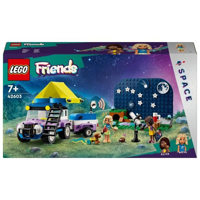 LEGO Friends 42603 Camping-Van Sotto le Stelle, Giochi per Bambini 7+ con Telescopio Giocattolo, Au