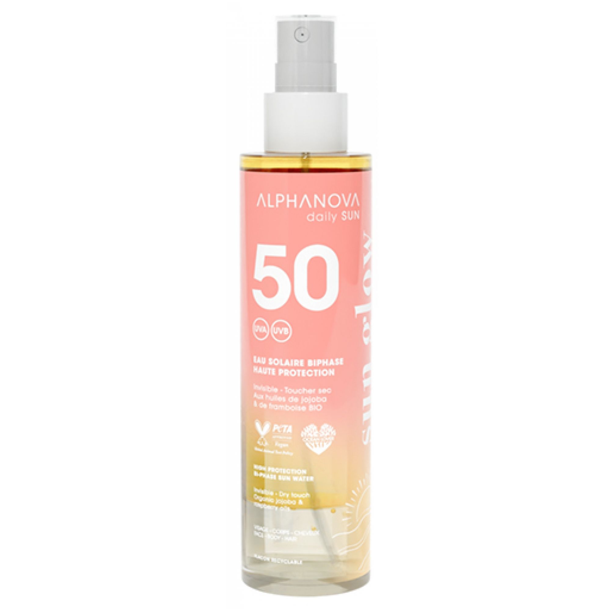 Alphanova Sun Glow Zweiphasiges Sonnenspray Spf50 17,8x4x4 cm