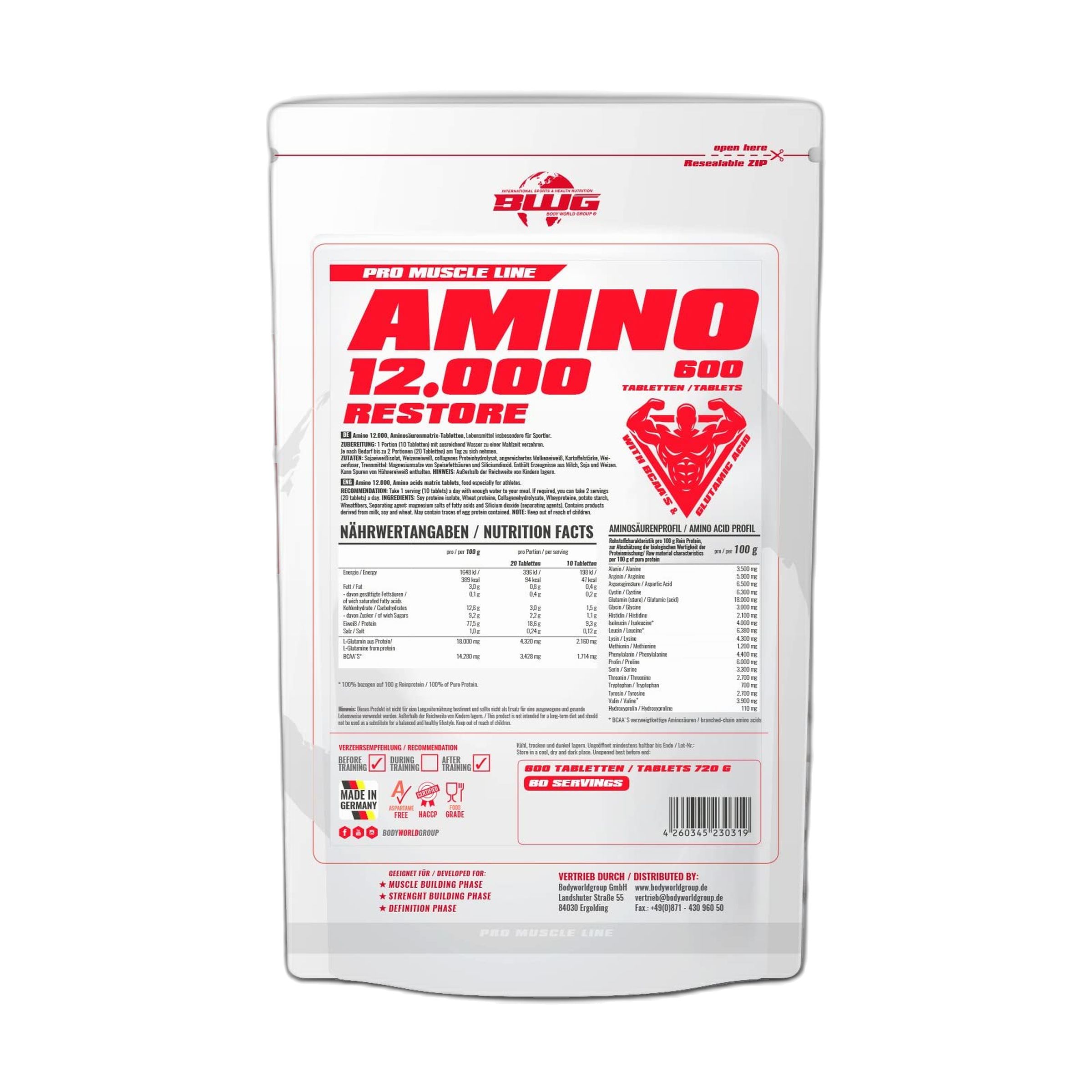 BWG Amino Restore Bcaa 1200 mg Tabletten