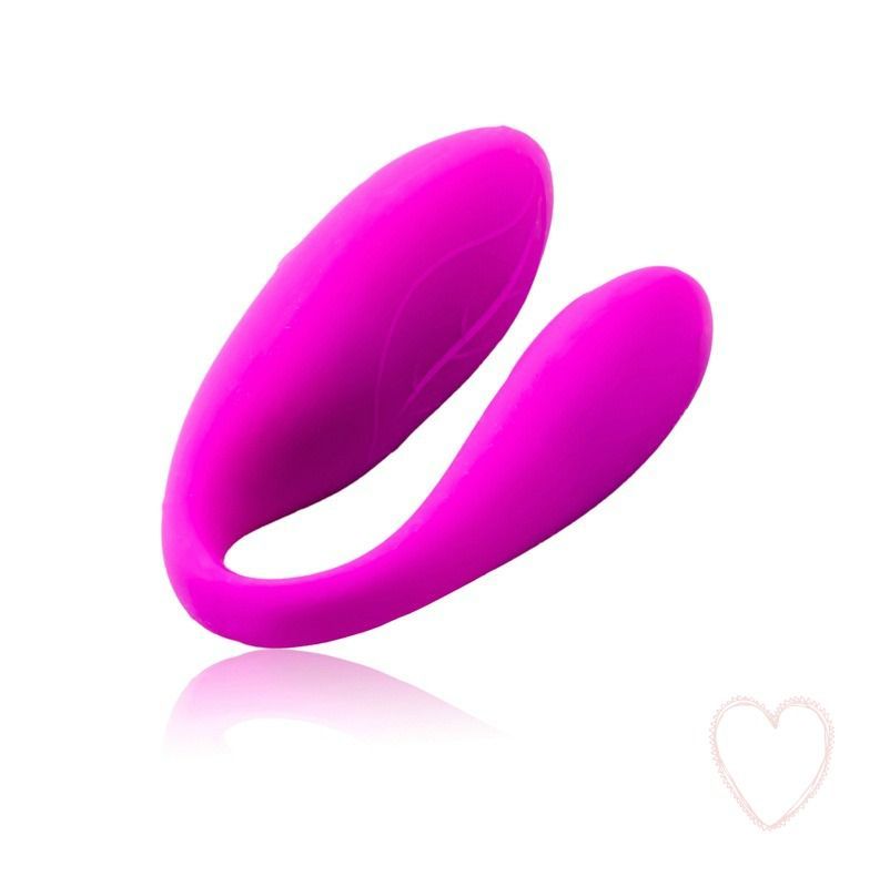 Pinkfarbenes, U-förmiges Produkt mit glatter Oberfläche. Leichte Spiegelung unterhalb.