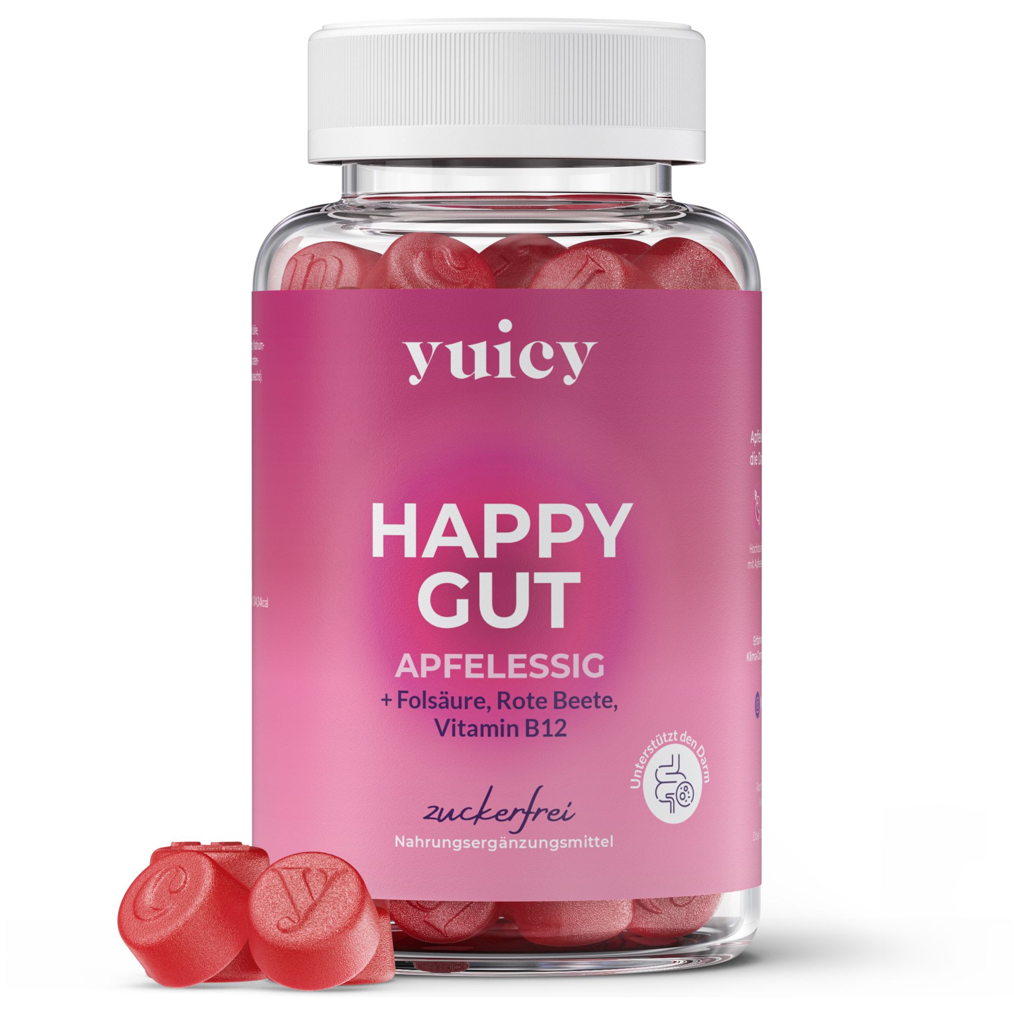 yuicy® Happy Gut - Apfelessig Fruchtgummies | Natürliches Probiotikum für deine Darmgesundheit