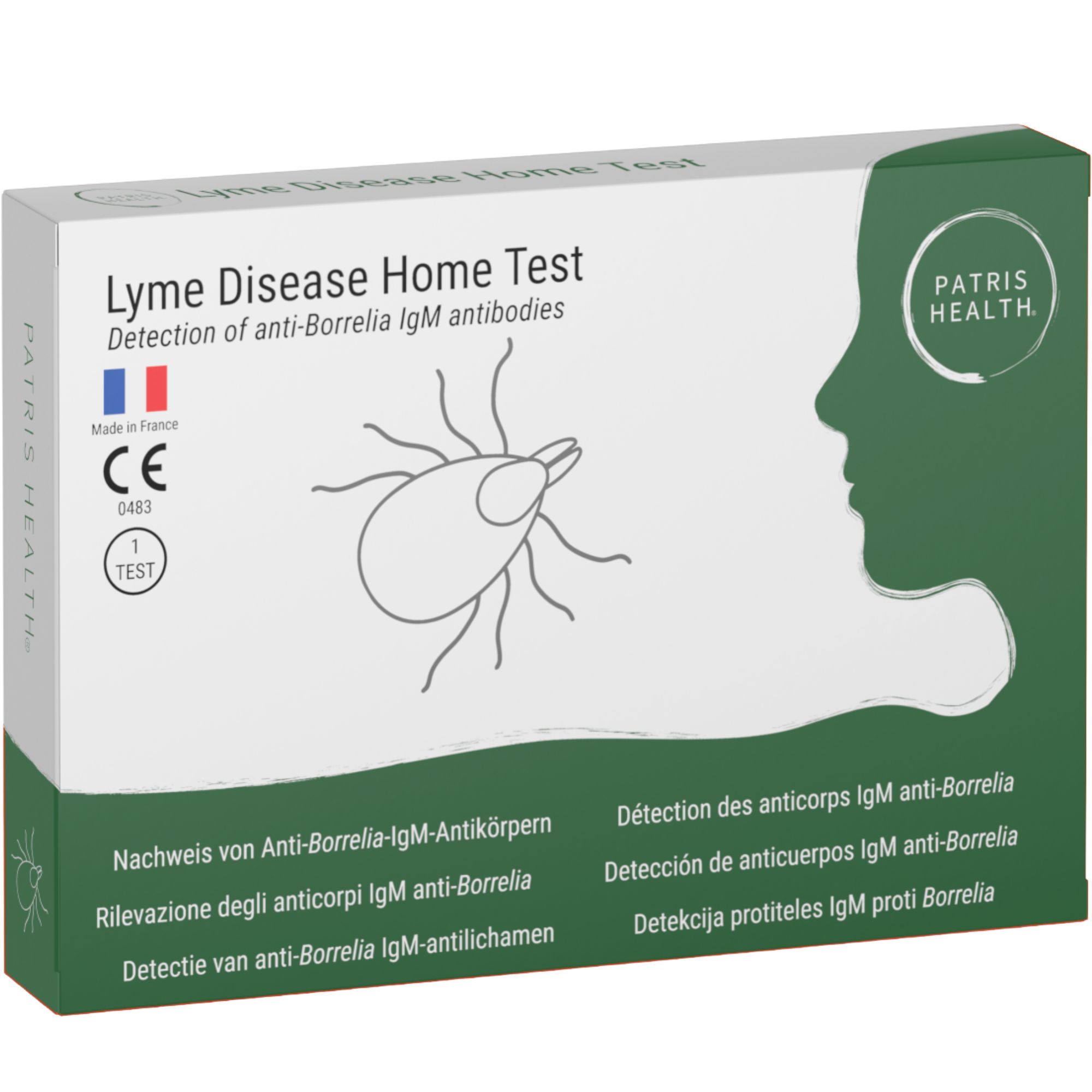 Borreliose Test für Zuhause Selbsttest Bluttest Nachweis nach Zeckenbiss - Patris Health® 2 St