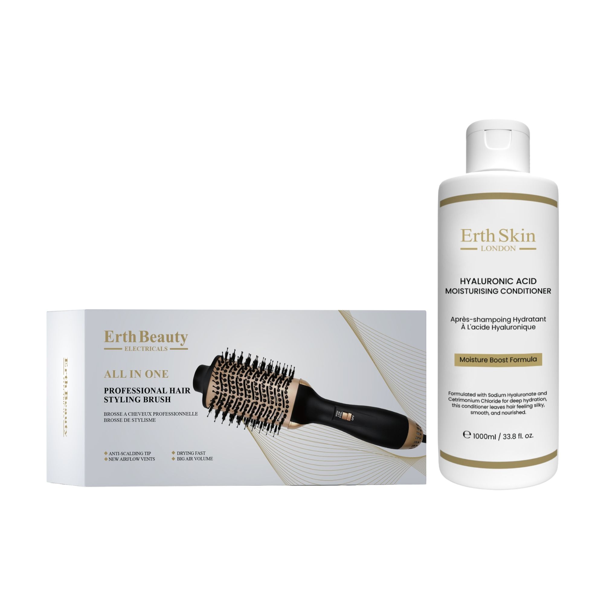 ErthSkin London Spazzola Styling UE Duo Balsamo Acido Ialuronico