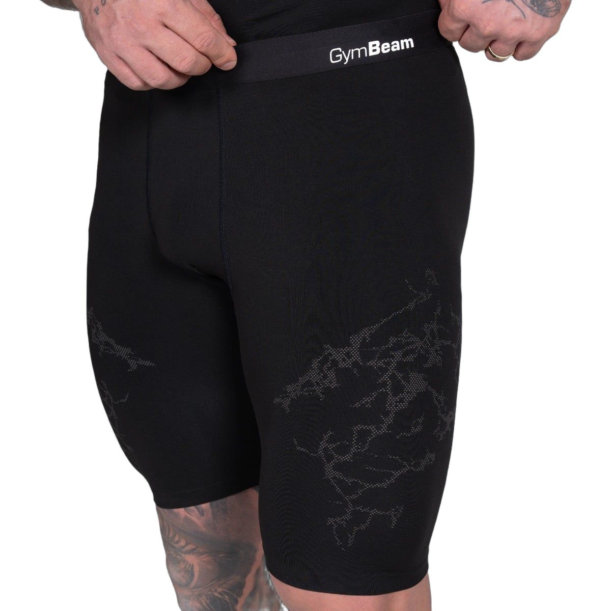 GymBeam Shorts Herren slim nahtlos in Schwarz