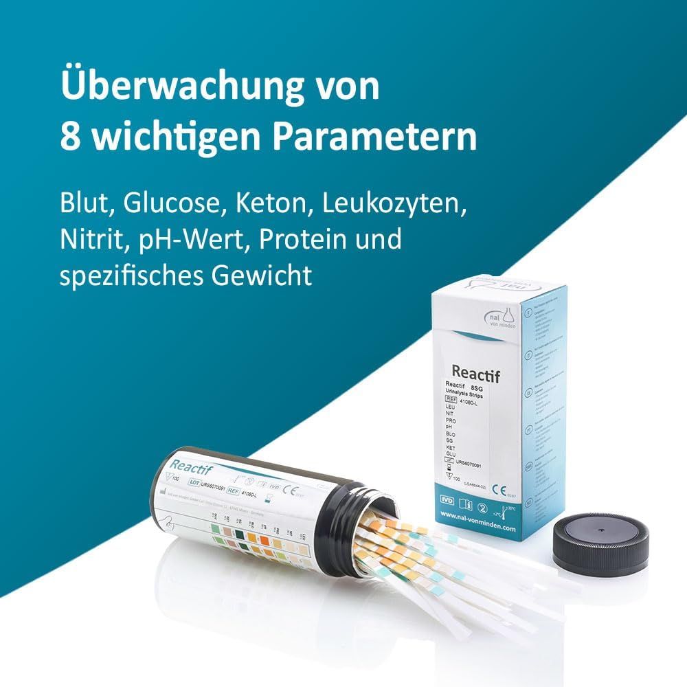 Reactif Gesundheitstest - Urin Teststreifen für 8 Parameter 100 St