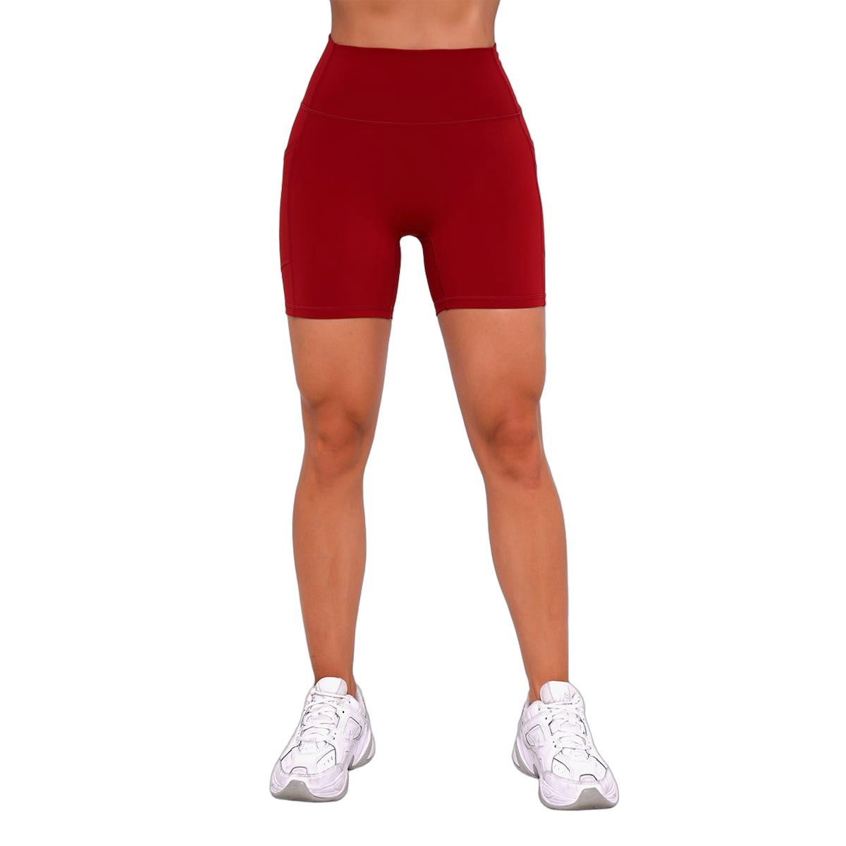 GymBeam Shorts Damen Ignite slim mit Gummizug und Taschen in Dunkelrot 1 St