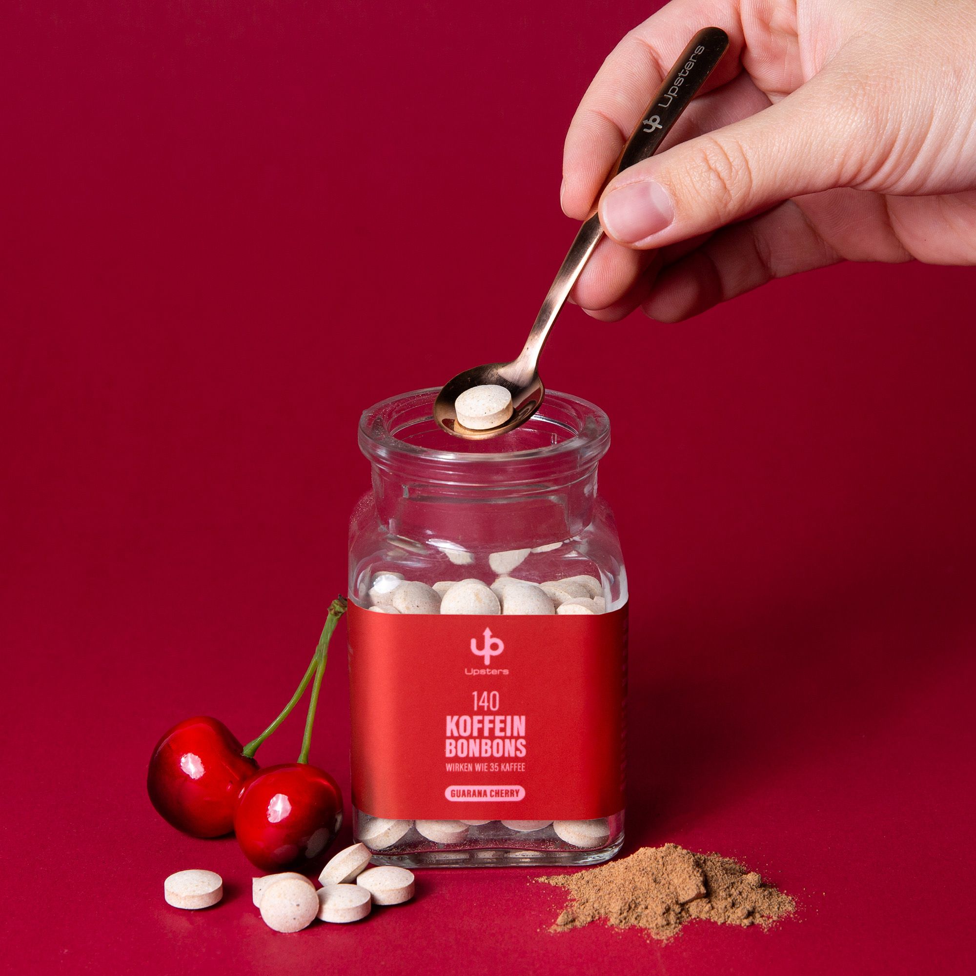 Upsters Koffeinbonbons Guarana Cherry