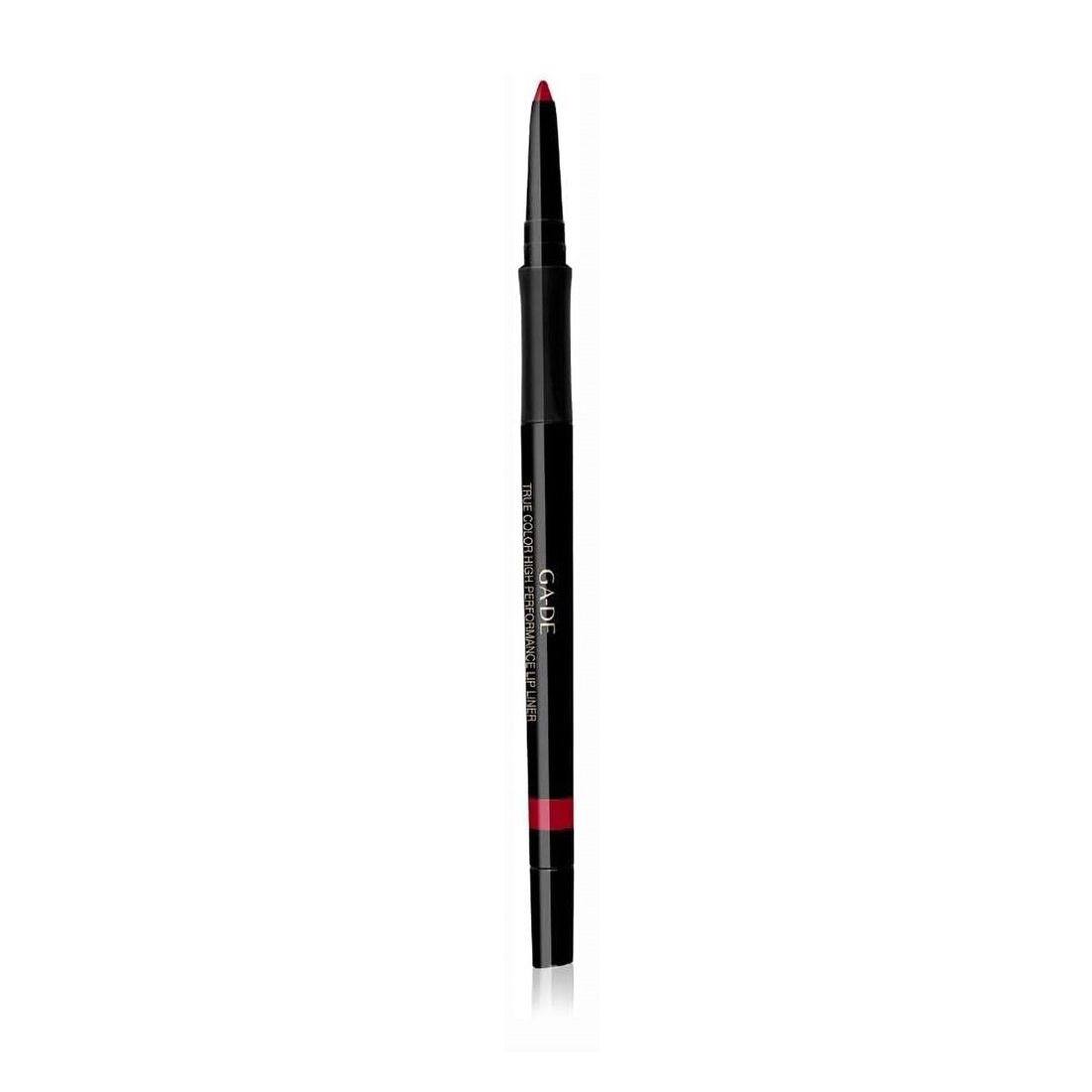 Schwarzer Lipliner mit roter Mine. Der Stift hat den Markennamen "Ga-De".