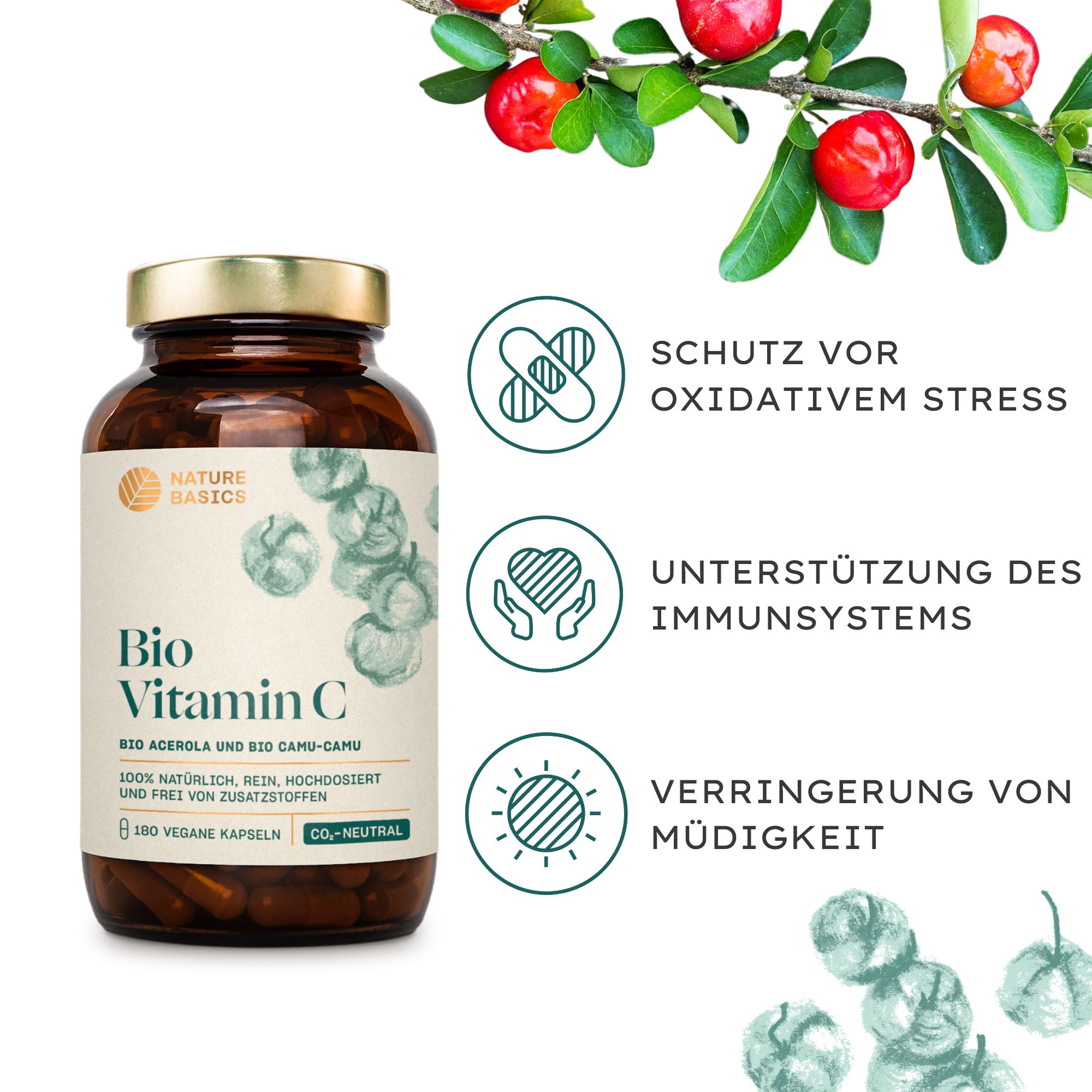 Nature Basics Bio Vitamin C 120 g Kapseln