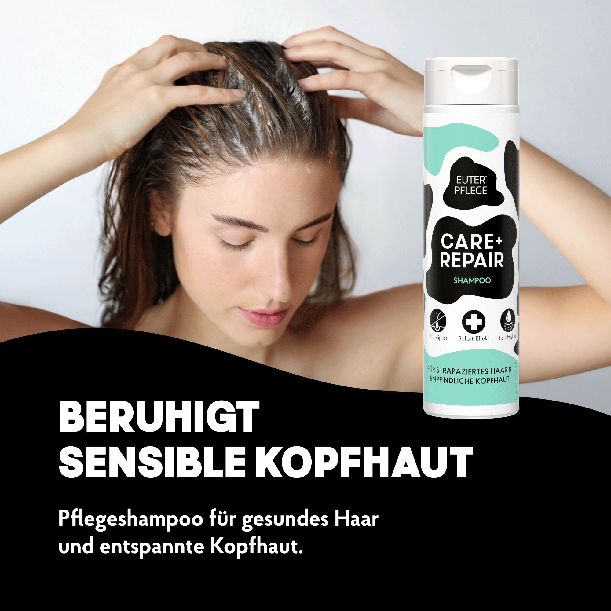 EUTERPFLEGE Care + Repair Shampoo, empfindliche Kopfhaut & strapaziertes Haar