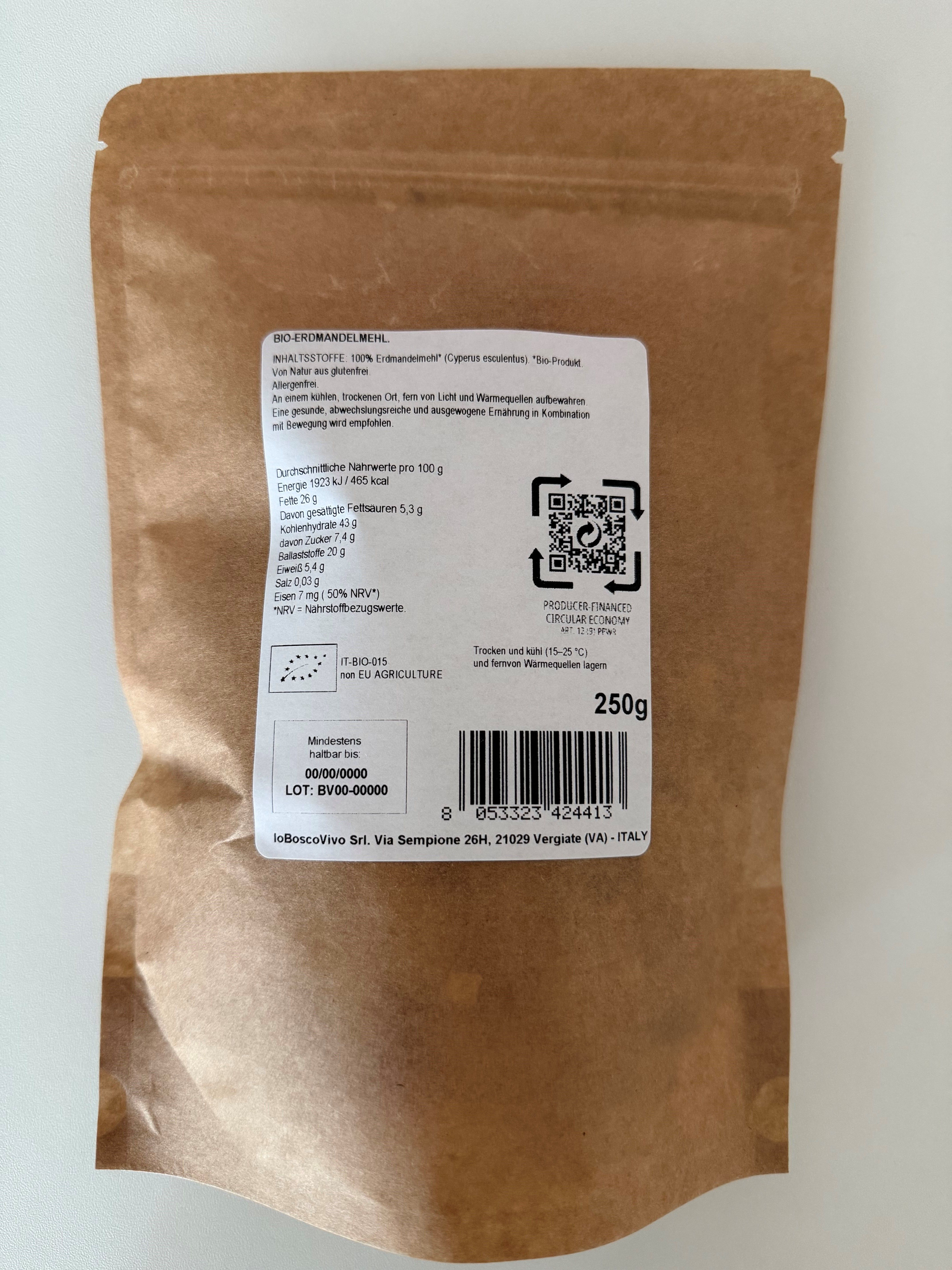IoBoscoVivo Bio-Erdmandelmehl, allergenfrei, für alle Lebensmittelunverträglichkeiten geeignet