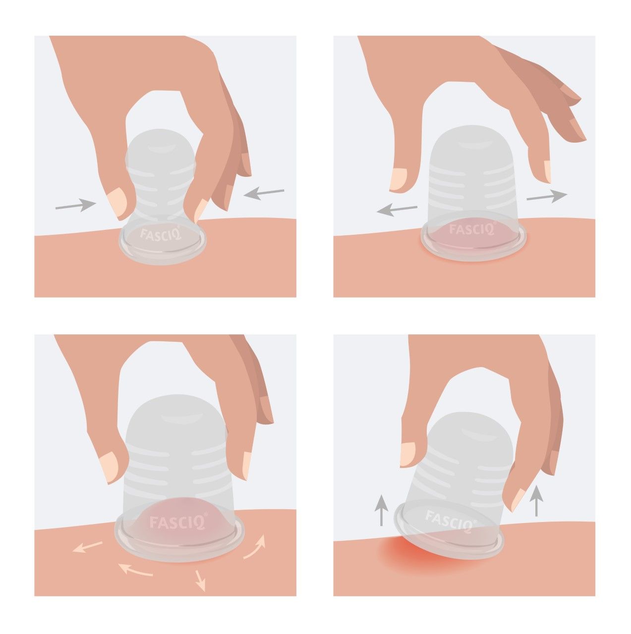 FASCIQ® Silikon Schröpfkopf L + S, Massage cuppingset