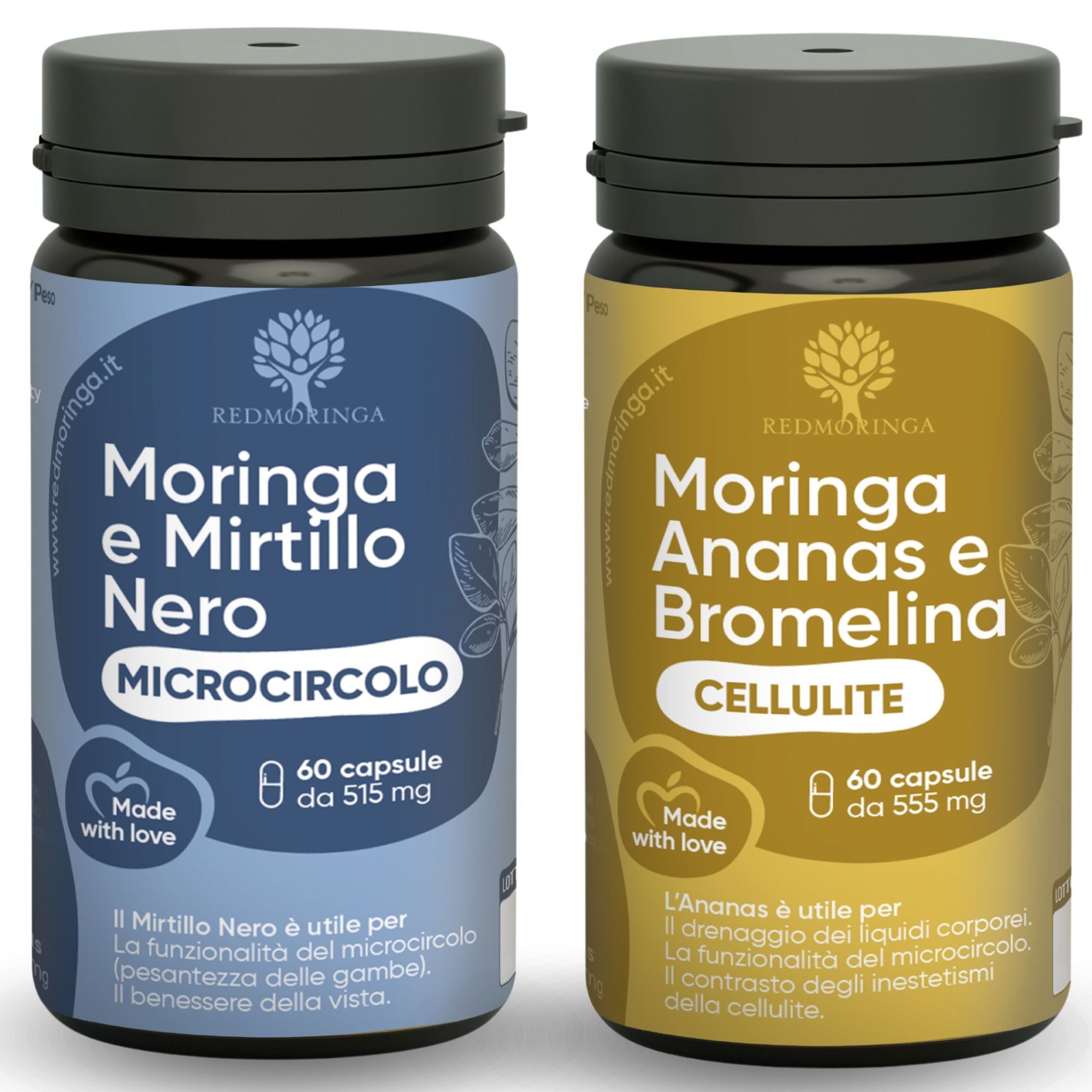 RedMoringa ANTICELLULITE DRENANTE - Cellulite + Microcircolo - 120 Capsule