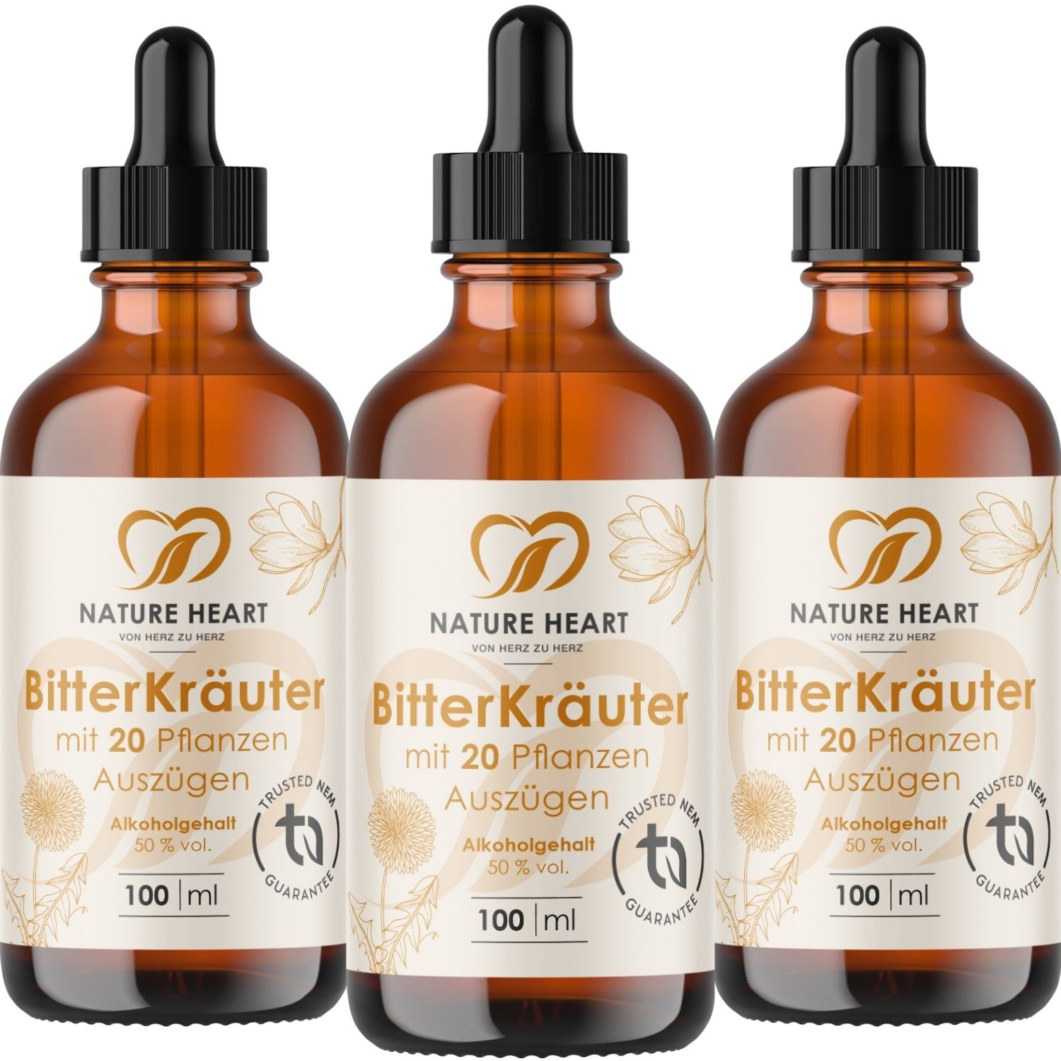 Nature Heart BitterKräuter - Bitterstoffe Tropfen 3x100 ml