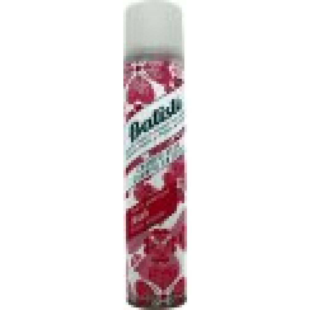 Trockenshampoo-Spraydose mit floralem Design. Aufschrift "Batiste" und "Blush".