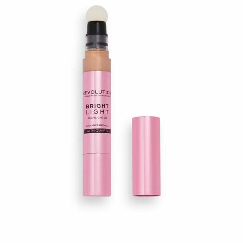 Highlighter mit Applikator und Deckel. Rosa Tube mit Aufschrift "BRIGHT LIGHT".