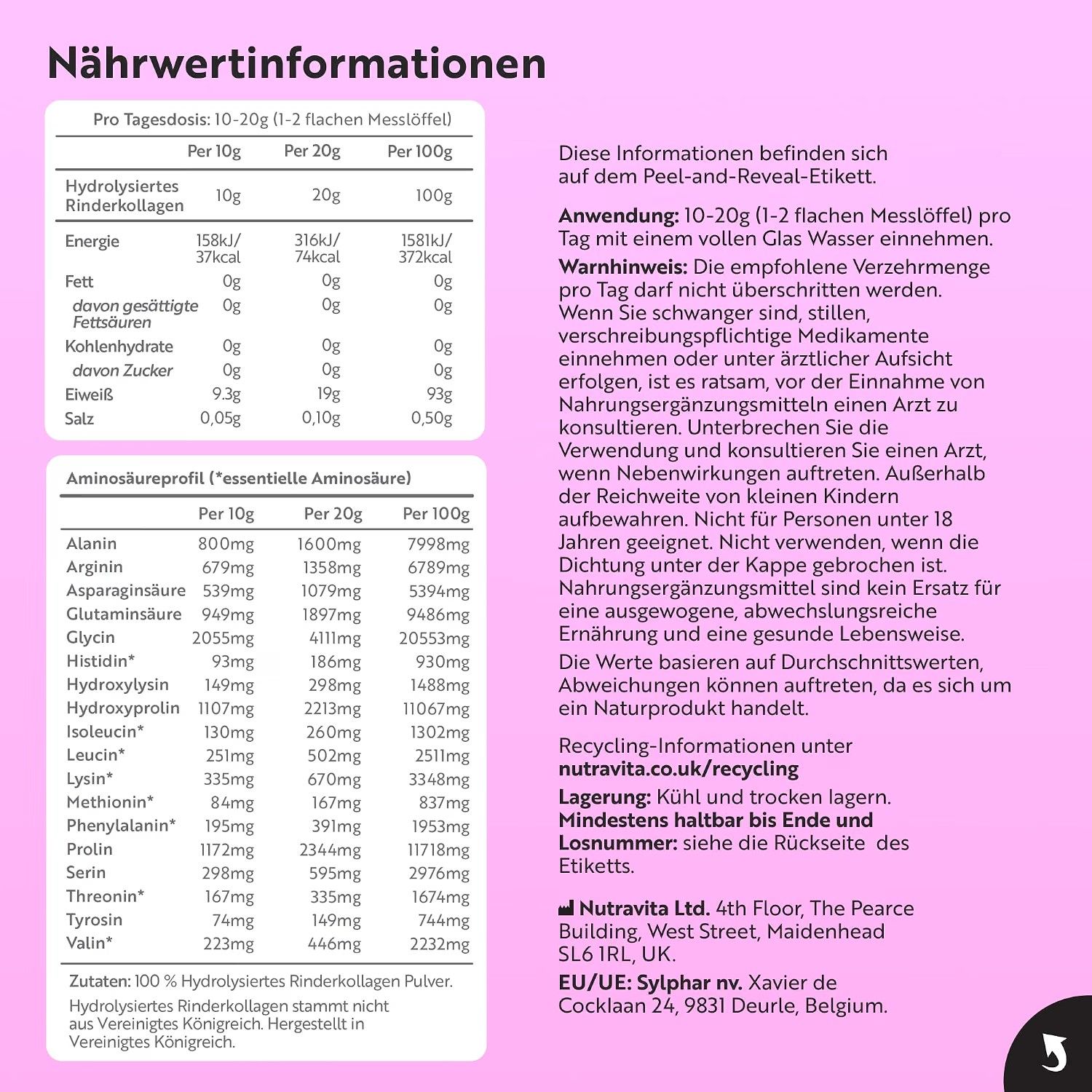 Nutravita Reines Kollagenpulver