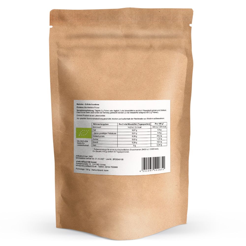 vitalundfitmit100® Bio Maitake Pulver