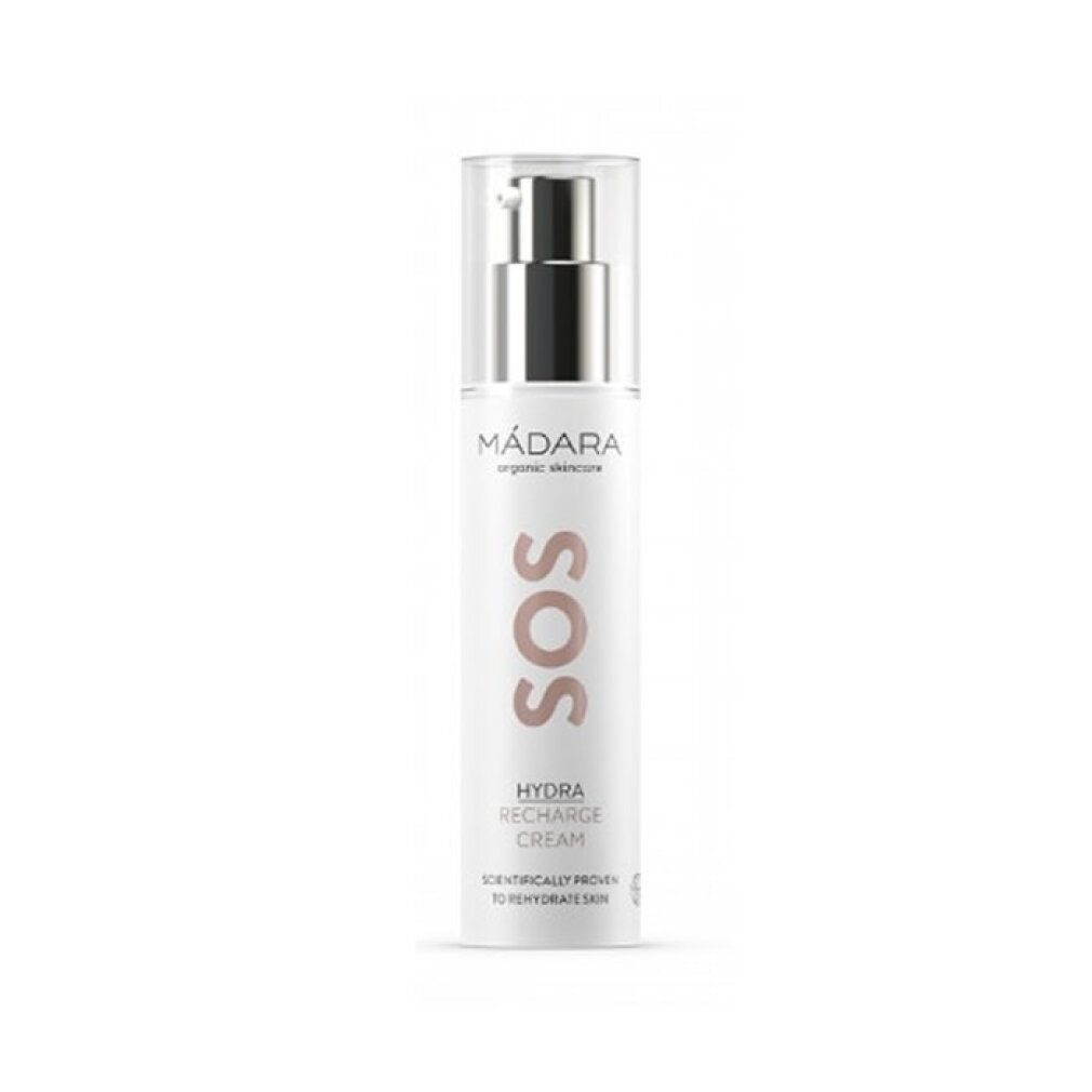 Mádara SOS Hydra Recharge Cream Spenderflasche.