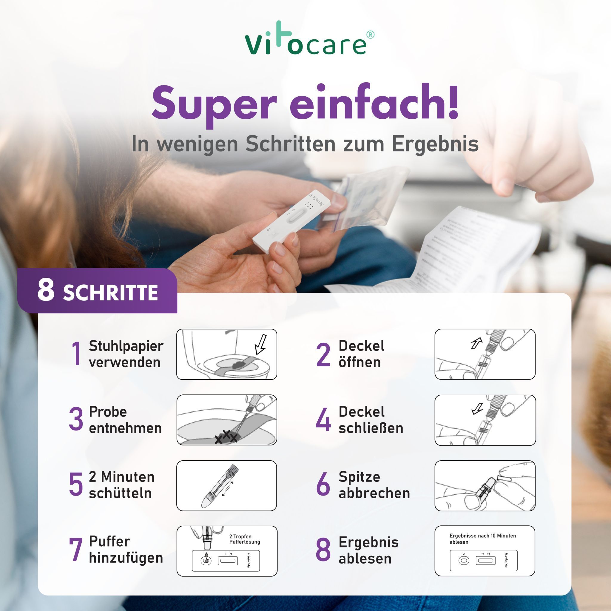 Vitocare Helicobacter Pylori Test - Stuhltest Magenbakterien