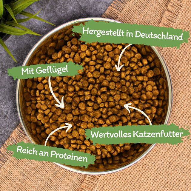 5 kg Lecker.Pet® Mia's Adult Herzhaftes Geflügel Katzenfutter Trockenfutter Vollnahrung