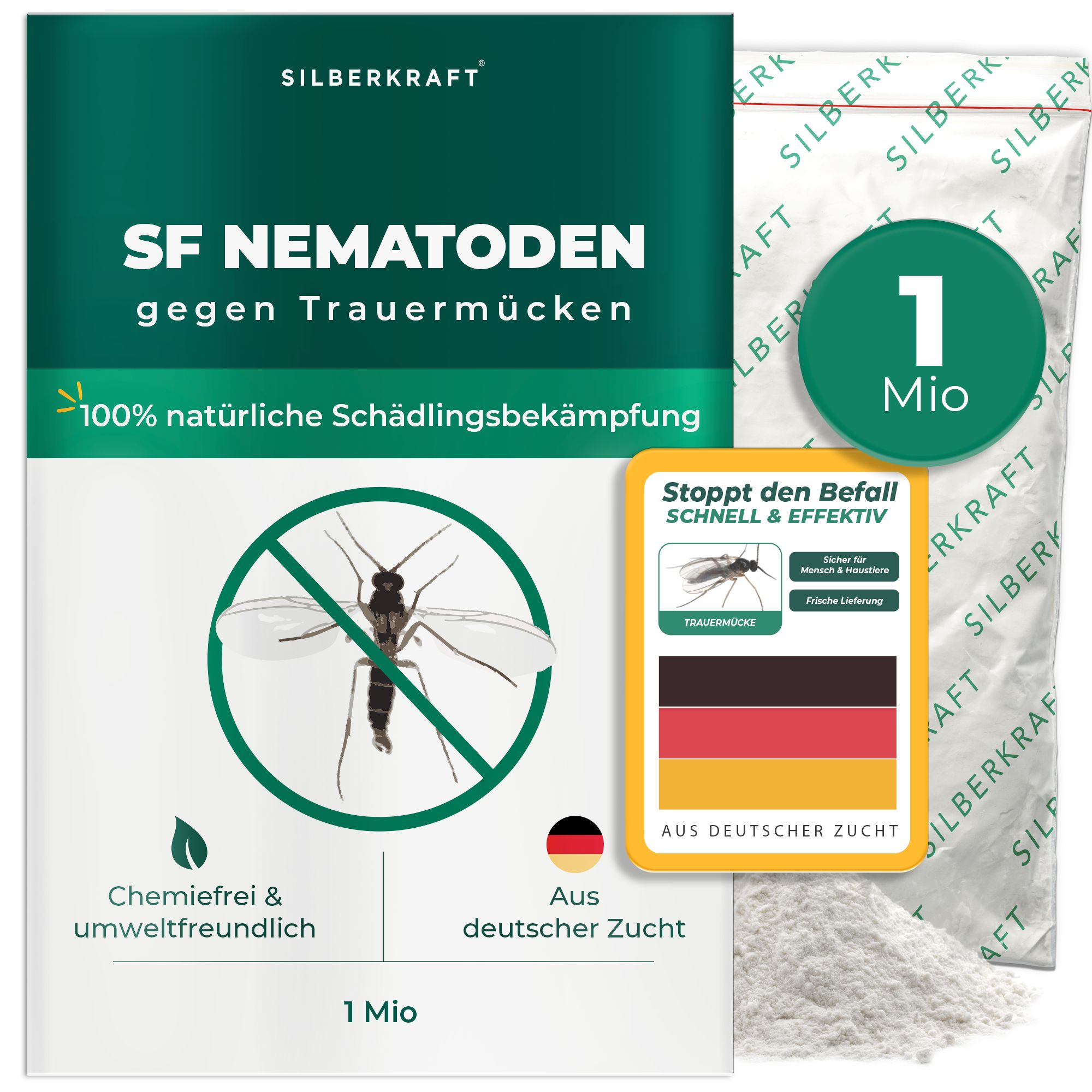 SILBERKRAFT SF Nematoden gegen Trauermücken 1 Mio