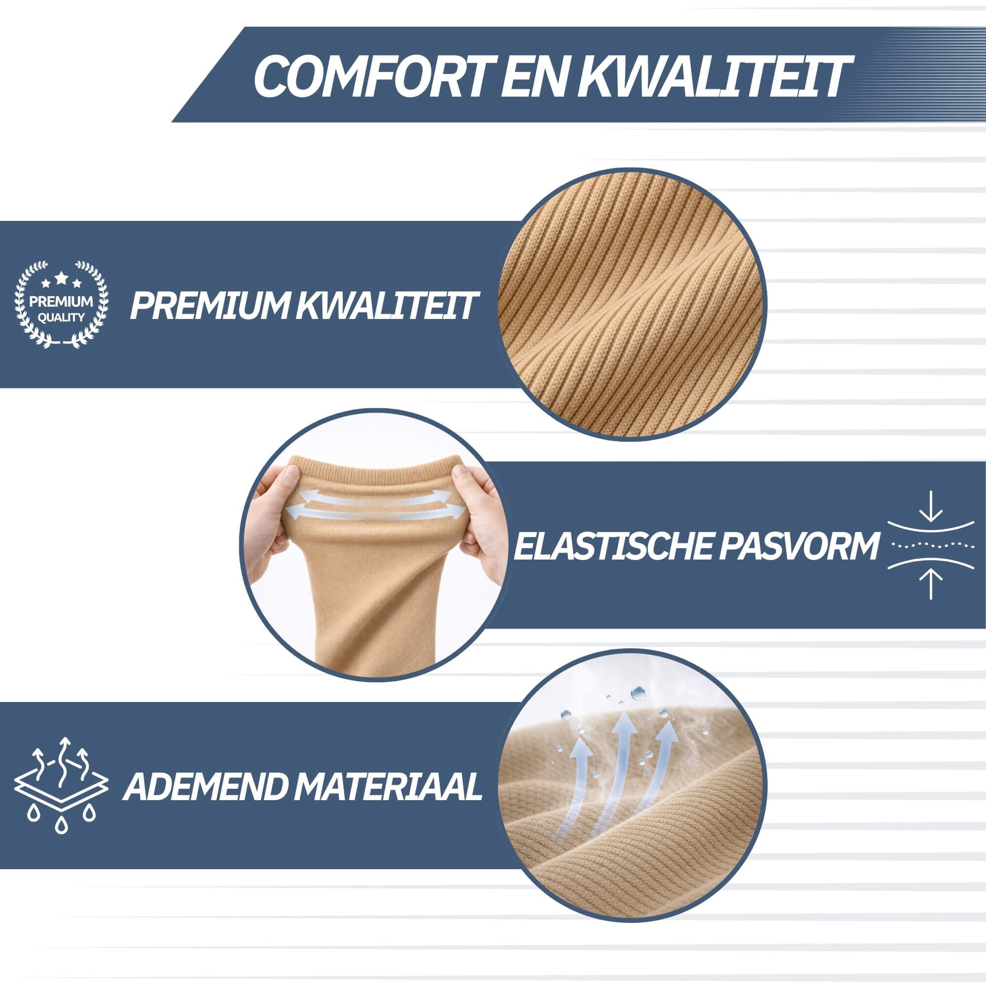 Beige Kompressionsstrümpfe: Premium-Qualität, elastisch, atmungsaktiv.