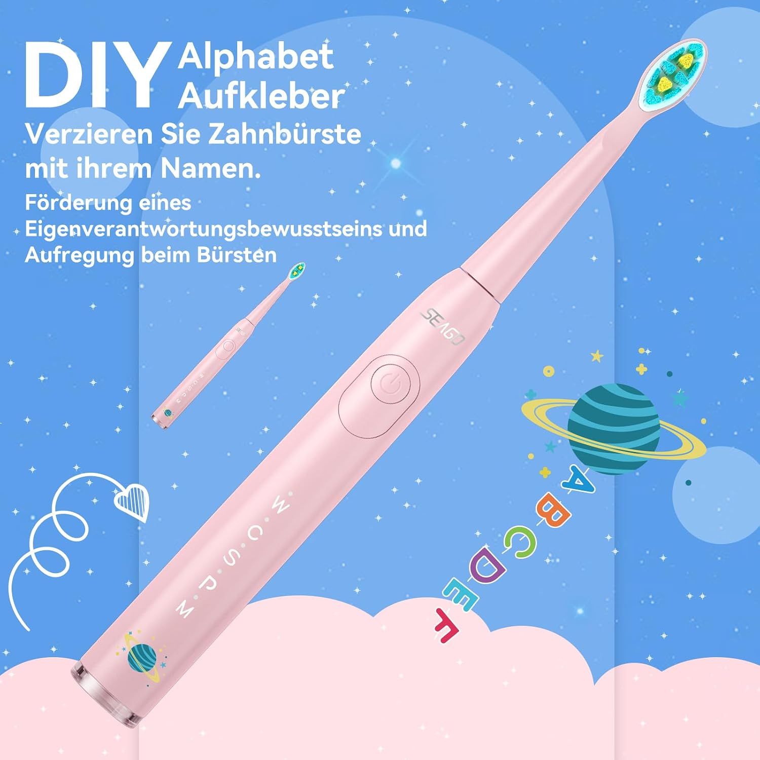 SEAGO Kinder-Schallzahnbürste SG-2303E, rosa