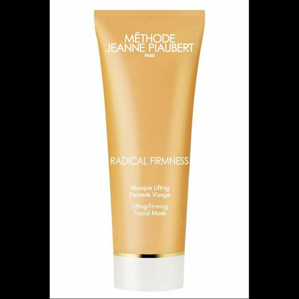 Jeanne Piaubert Radical Firmness Mask. Gelb-beiger Tubenbehälter mit weißem Boden. Text: Radical Firmness, Lifting-Maske.