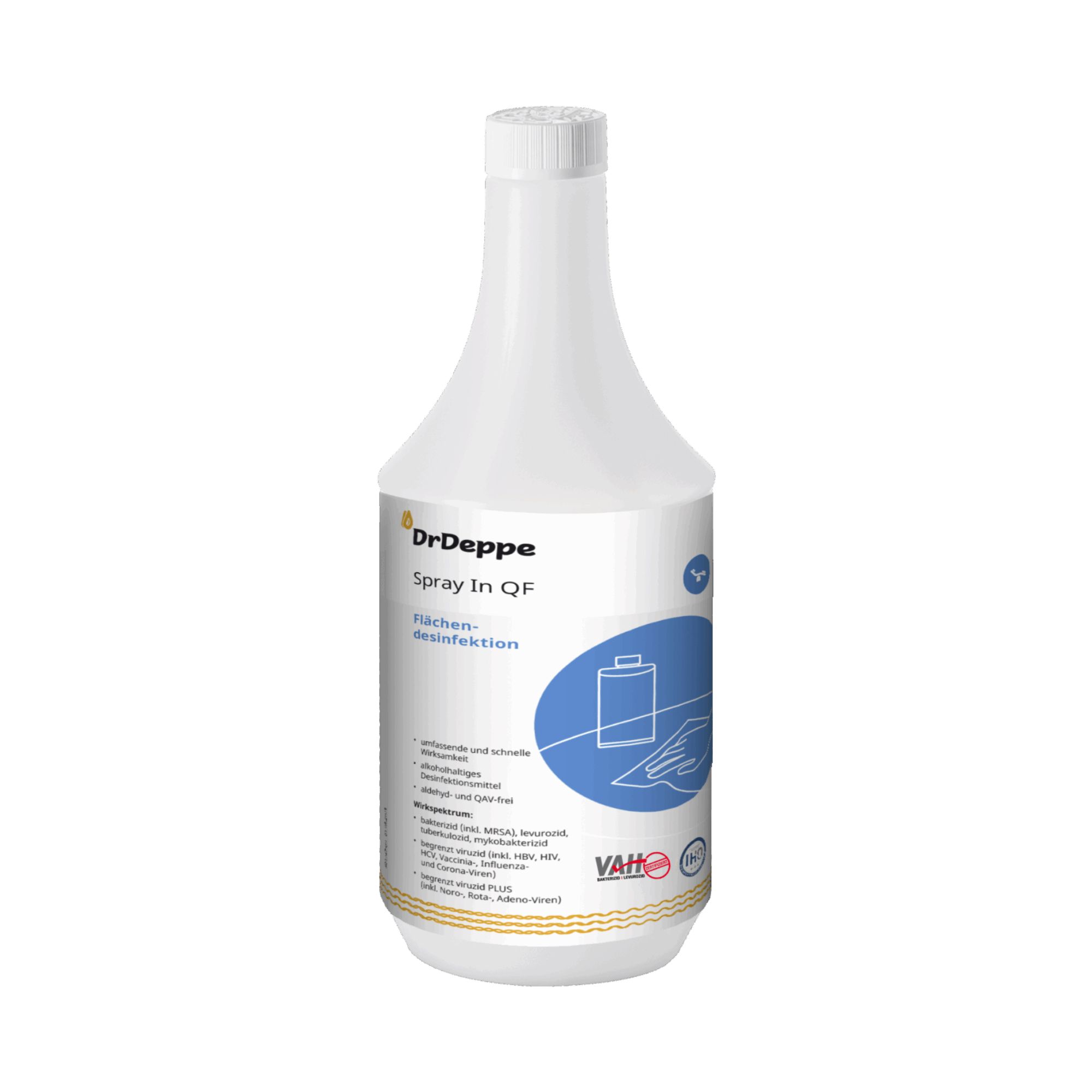 DrDeppe - Spray In QF alkoholhaltiges Flächendesinfektionsmittel 1 l