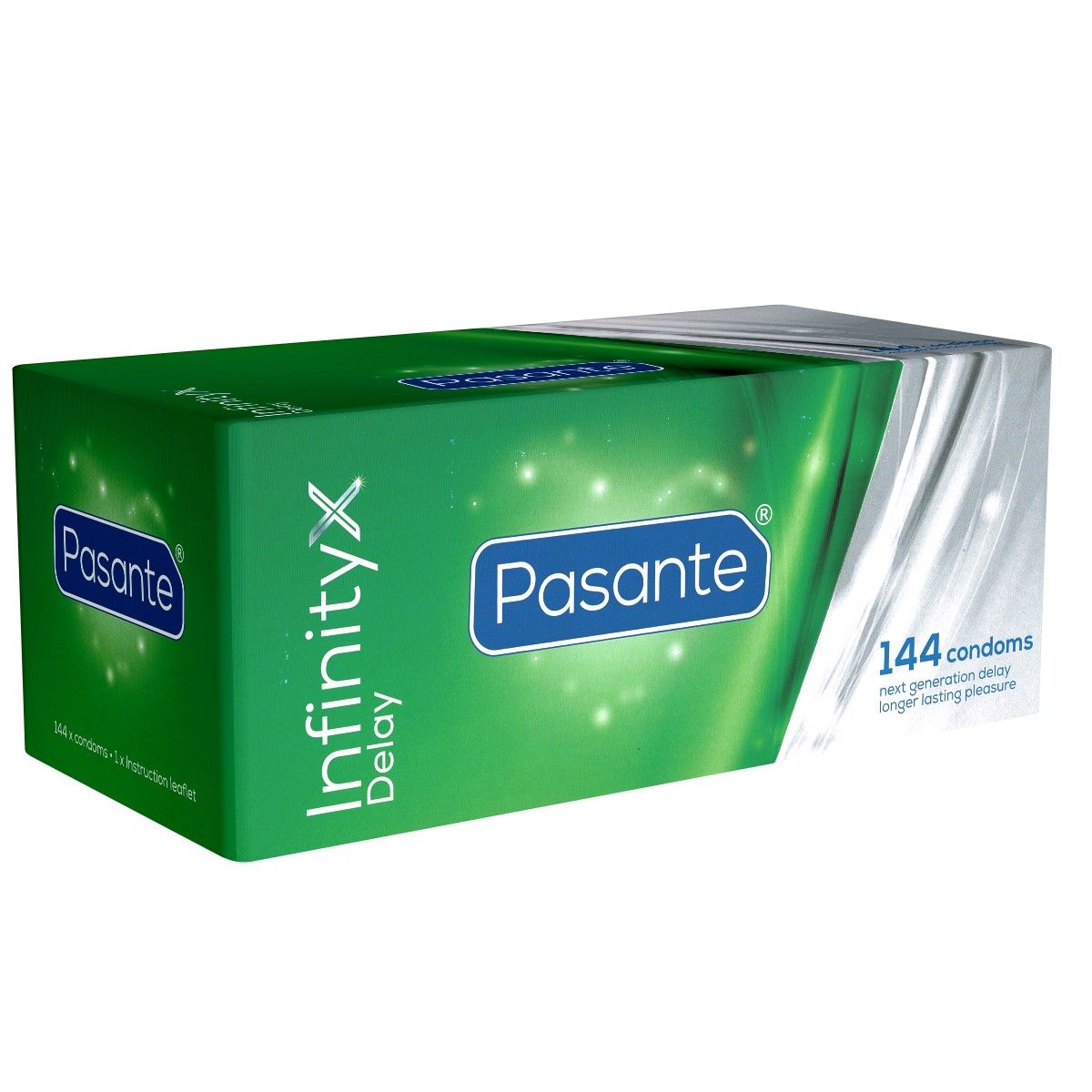 Pasante Infinity Delay Kondom-Packung, 144 Stück.