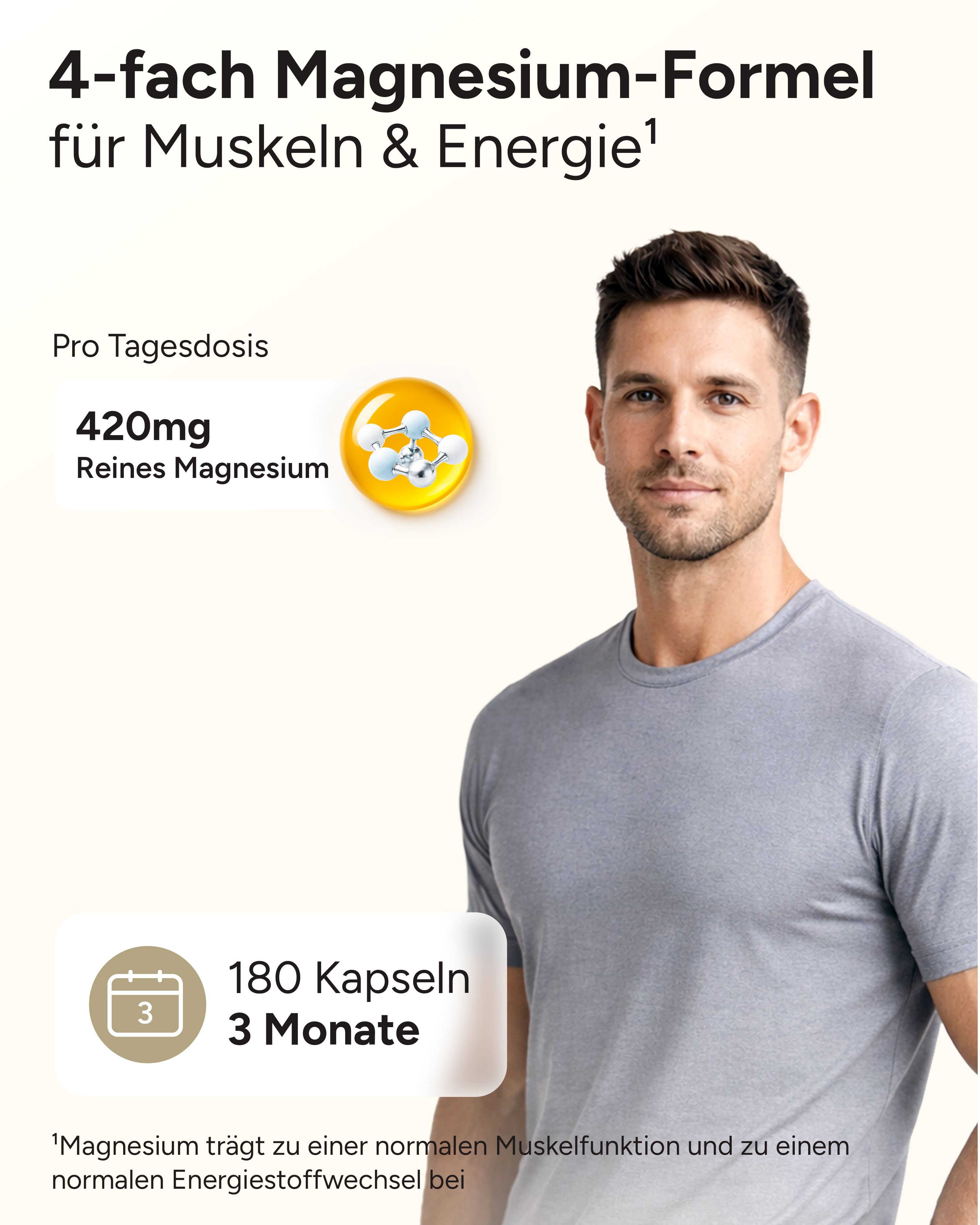 plantomol® 4x Magnesium Komplex - Magnesium-Kapseln mit Magnesium Bisglycinat & Magnesium Glycinat