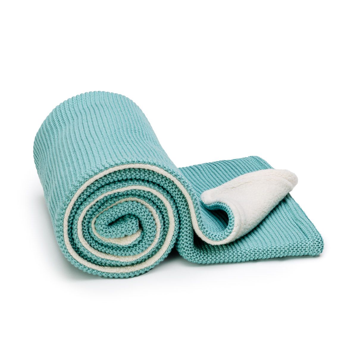 T-Tomi Gestrickte Decke Warm Mint waves 1 St