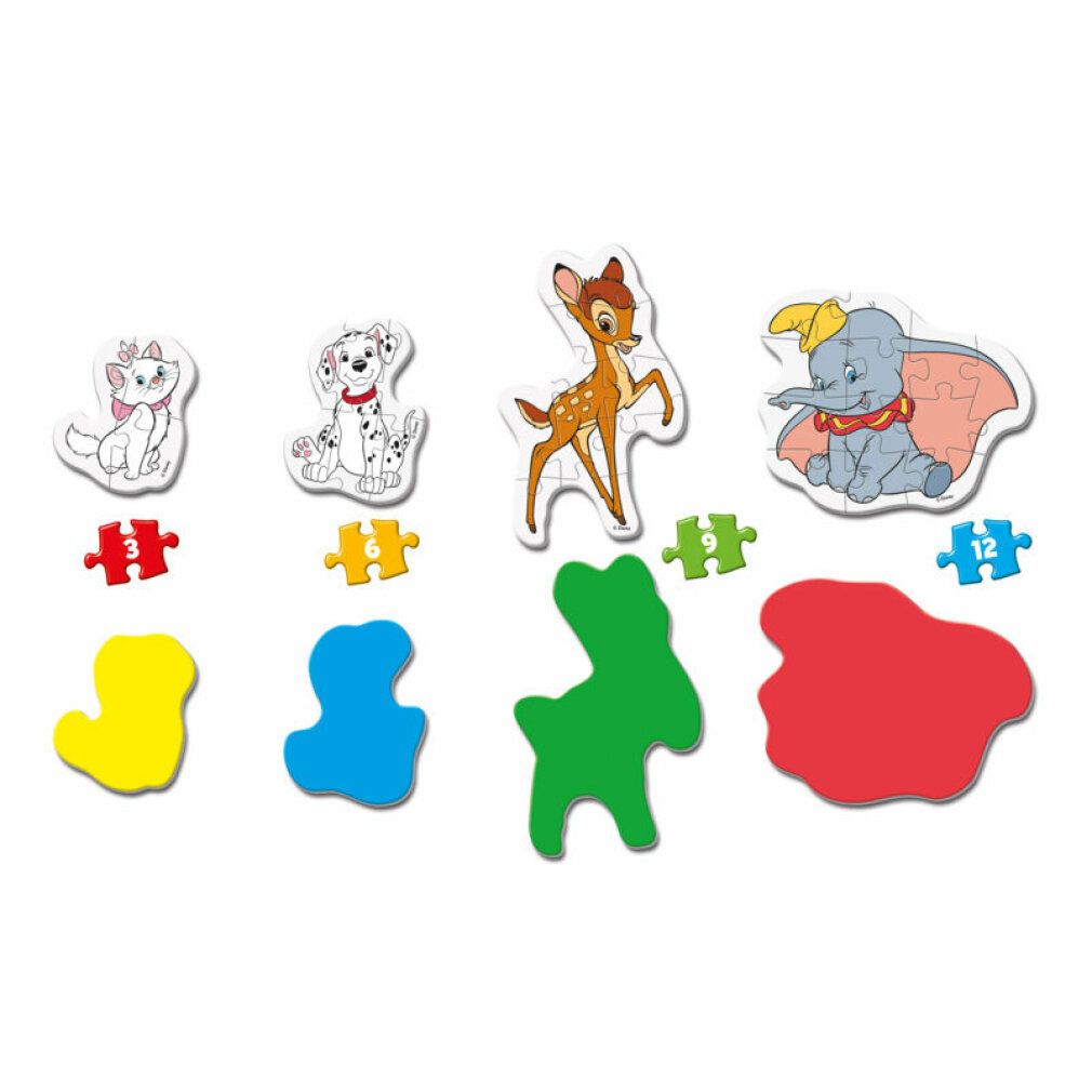 Disney Tierfreunde Mein erstes Puzzle 3-6-9-12teilig