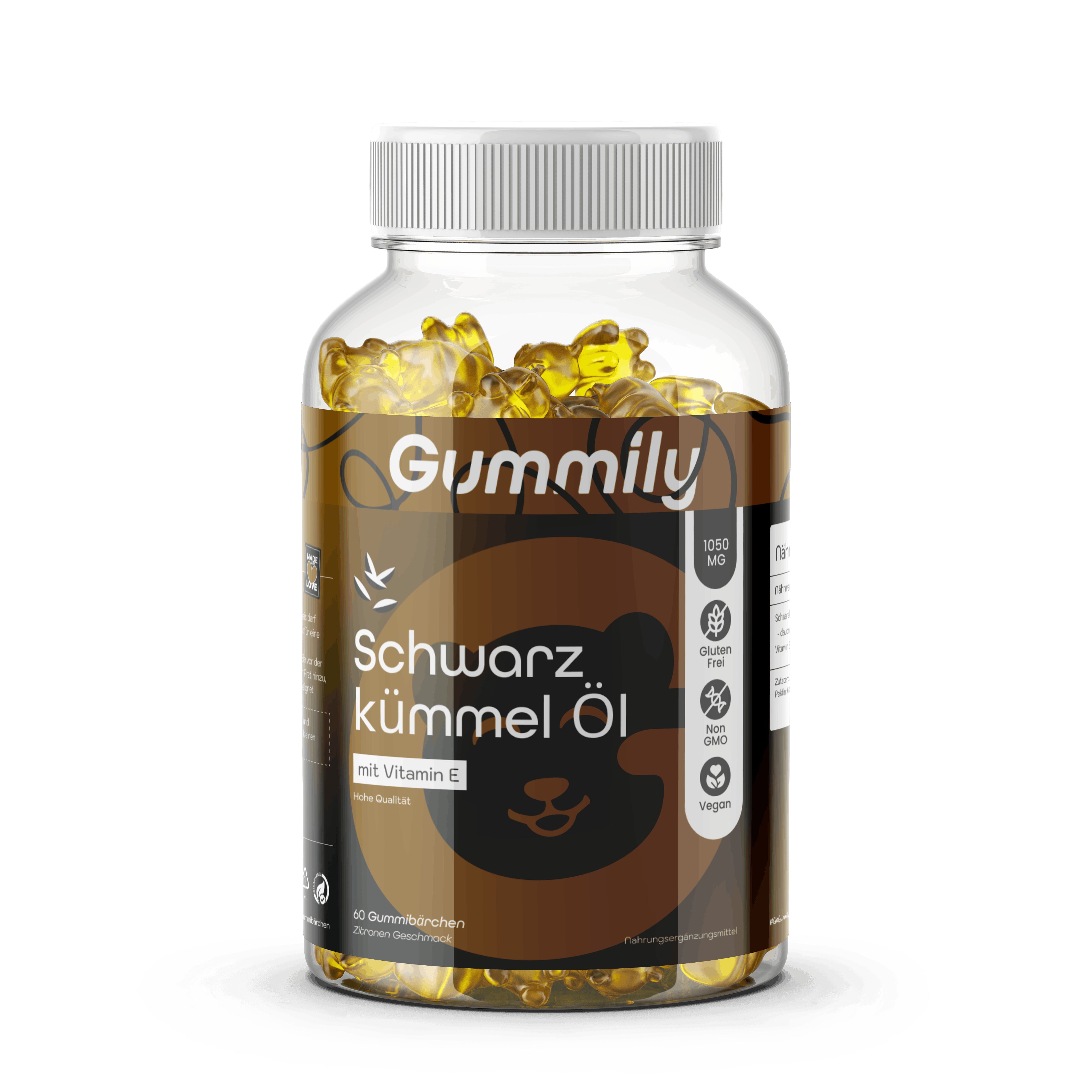 Gummily® Schwarzkümmelöl Gummibärchen 21 mg Thymochinon (Tq) - Vitamin E 60 St