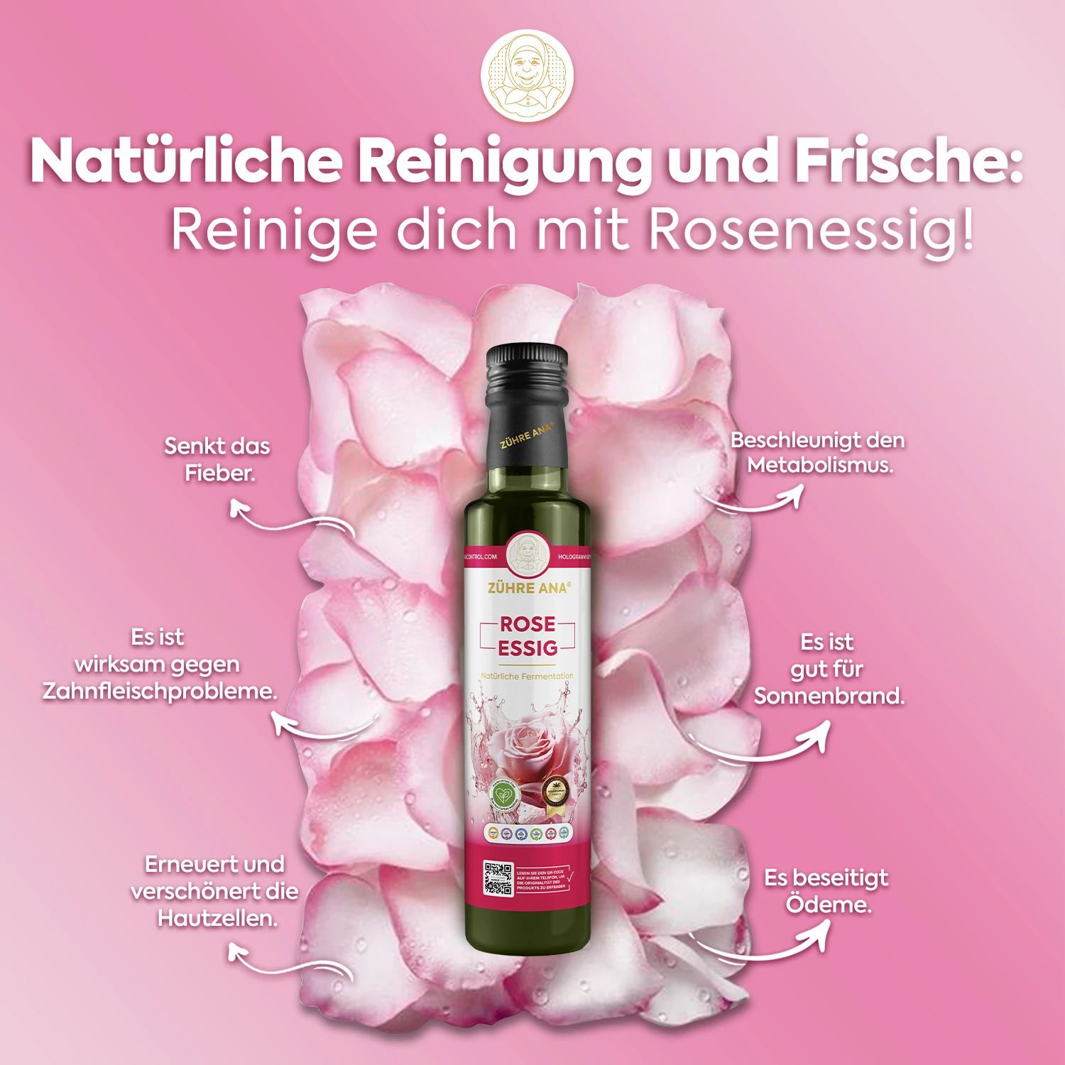 Zühre Ana | Rosenessig natürliche Fermentation