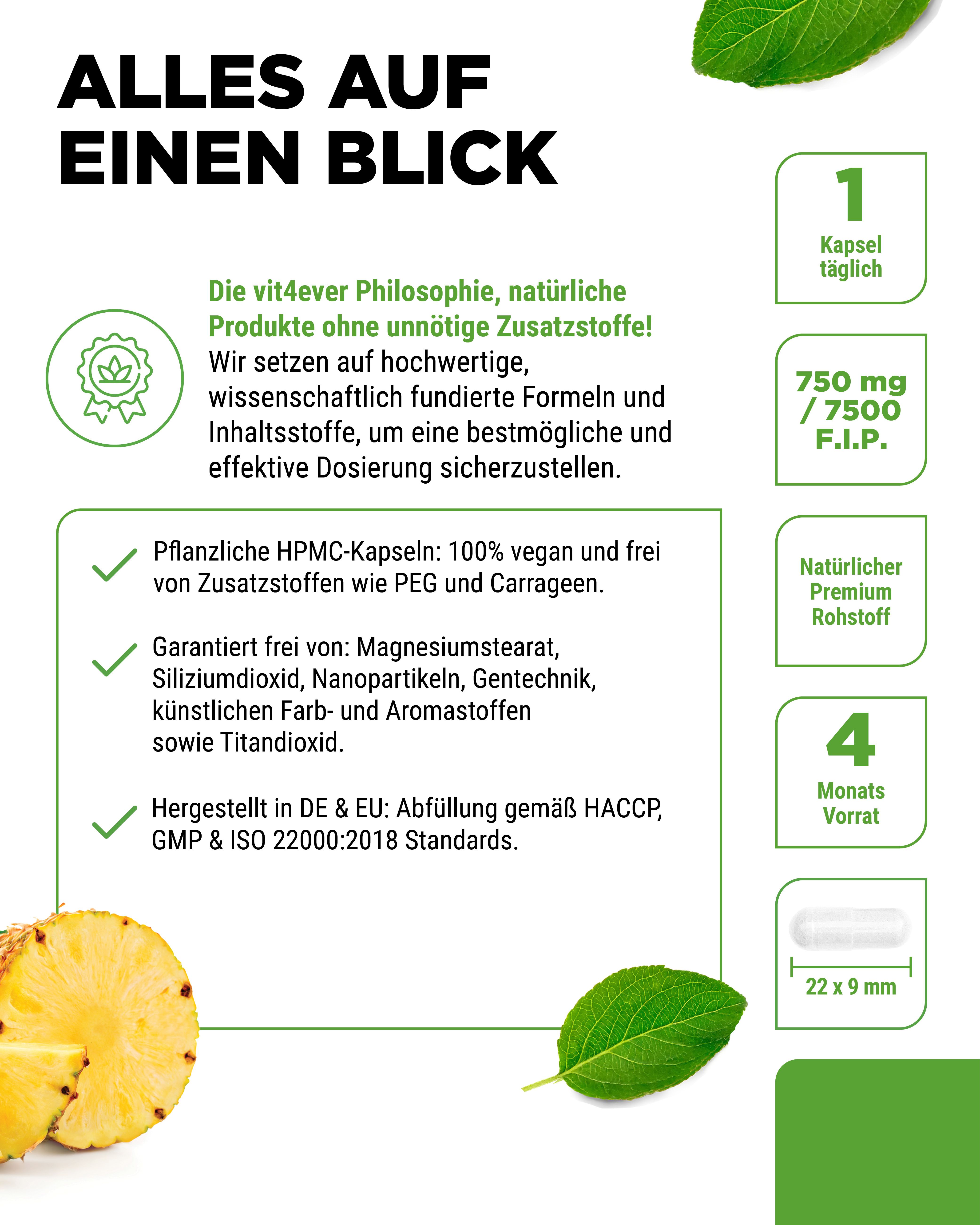 vit4ever Bromelain Intenso 7500 F.I.P