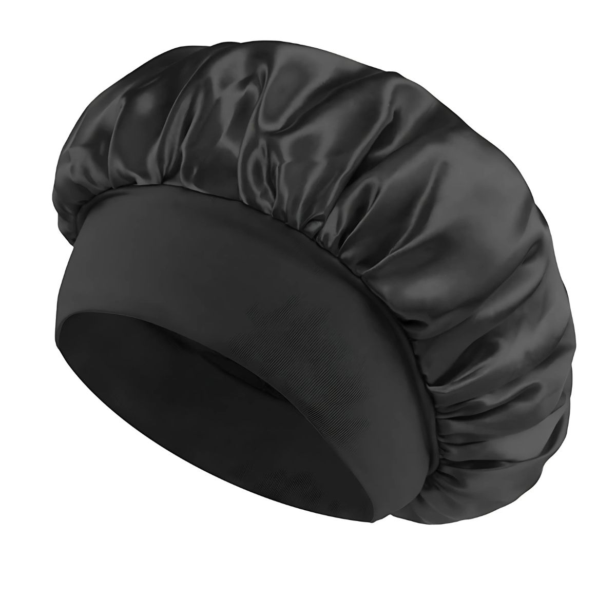 SOHO Safiya Satin Bonnet Cuffia da Notte Nera - 7529