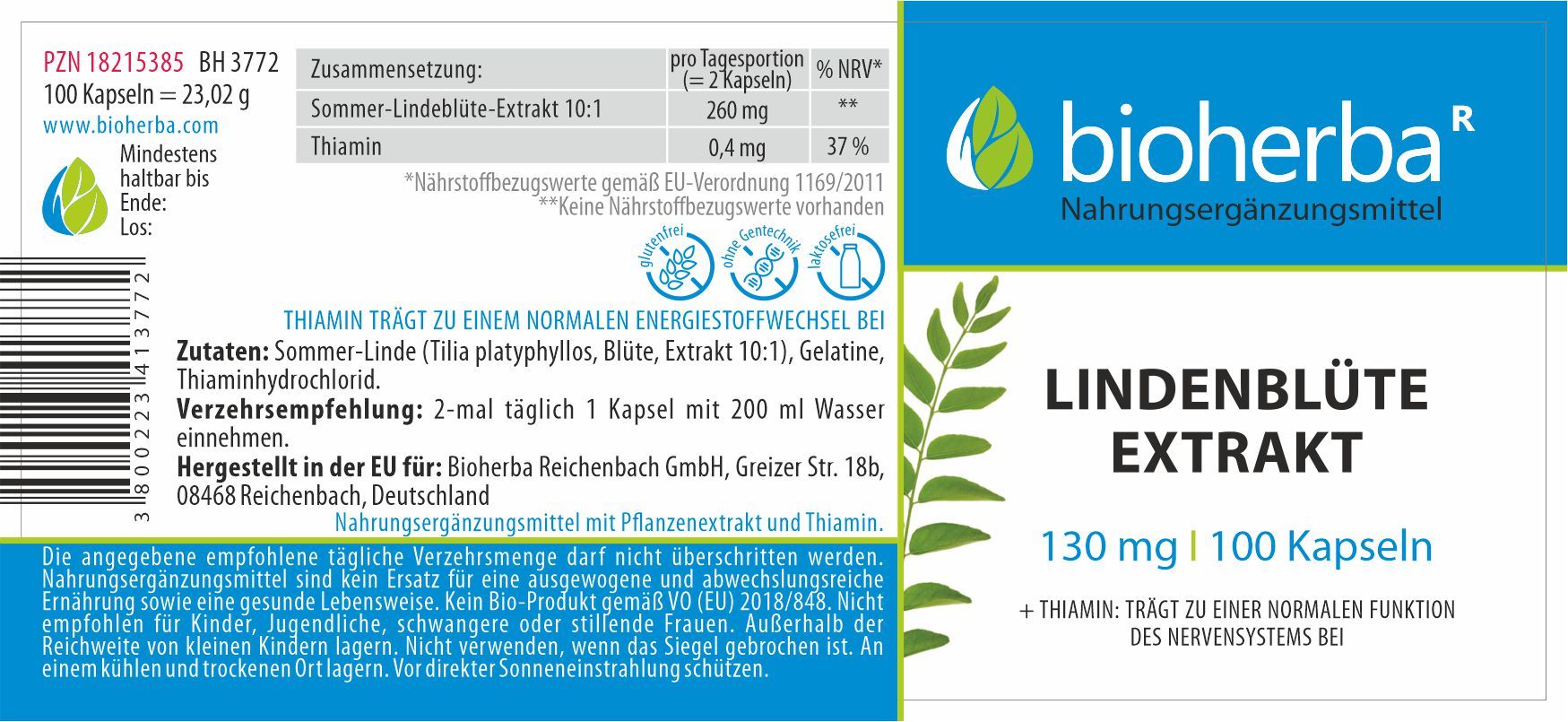 Bioherba Lindenblüte Extrakt Kapseln
