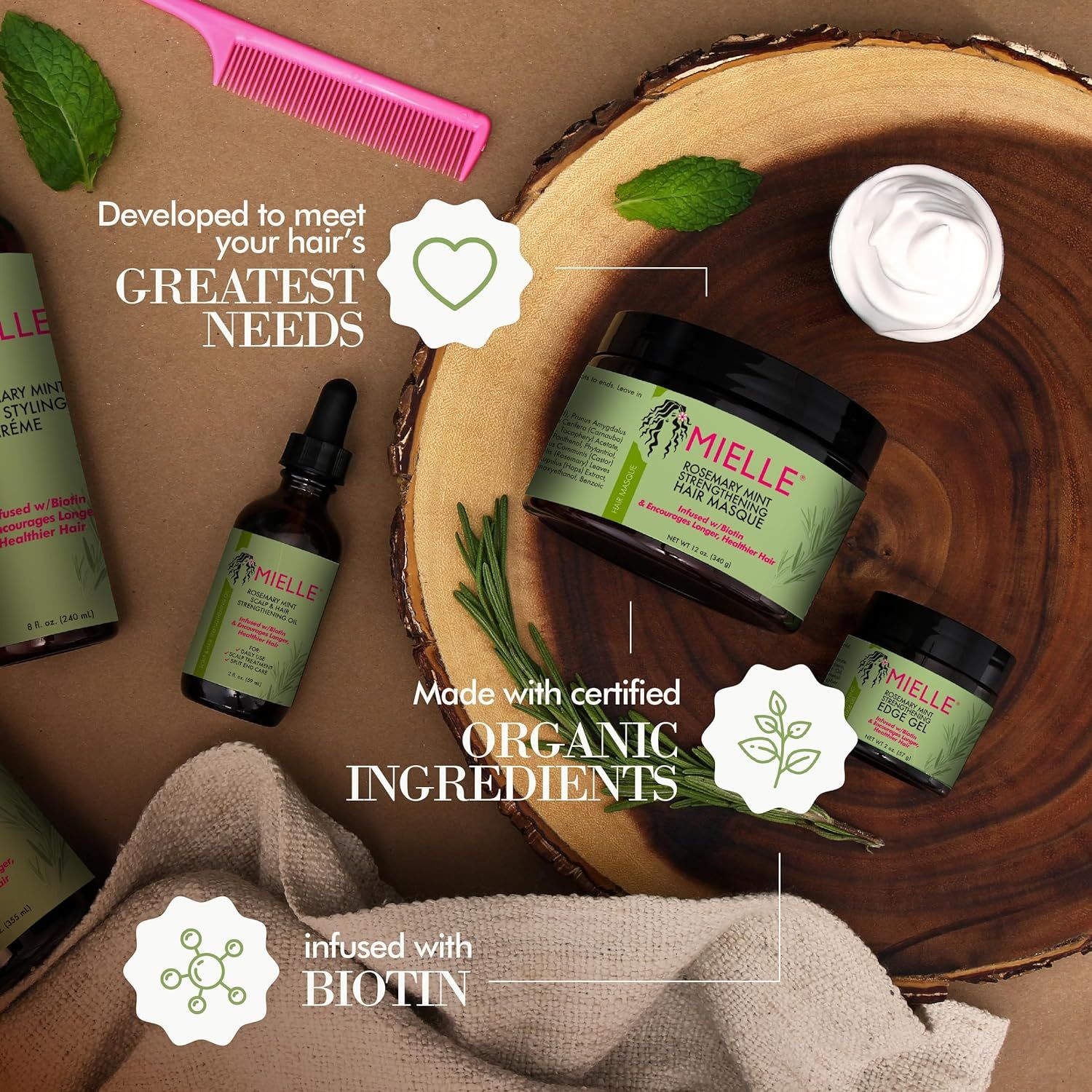 Haarmaske Mielle Rosemary Mint Strengthening