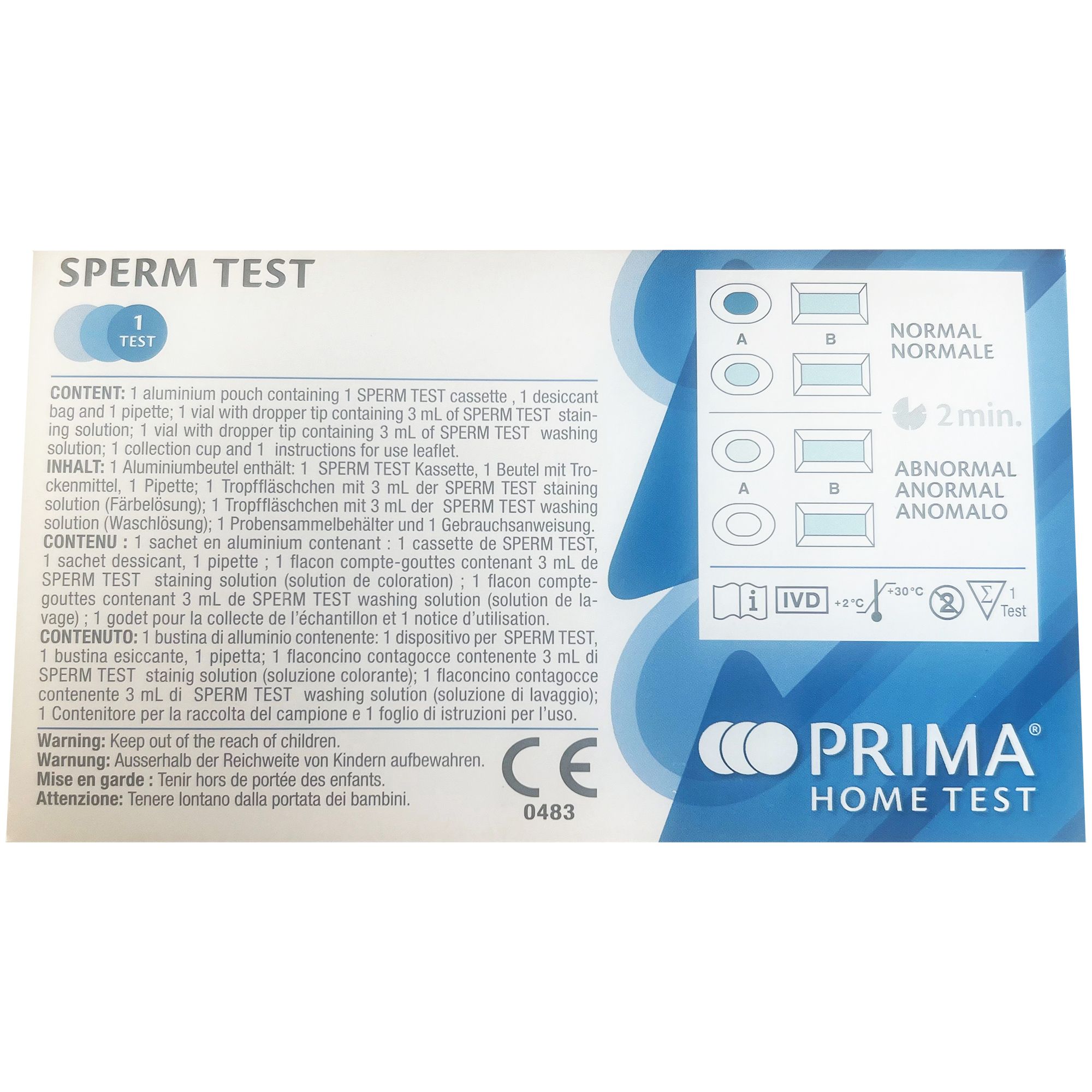 PRIMA |PREMIUM  Spermien Home Test - Made in Switzerland