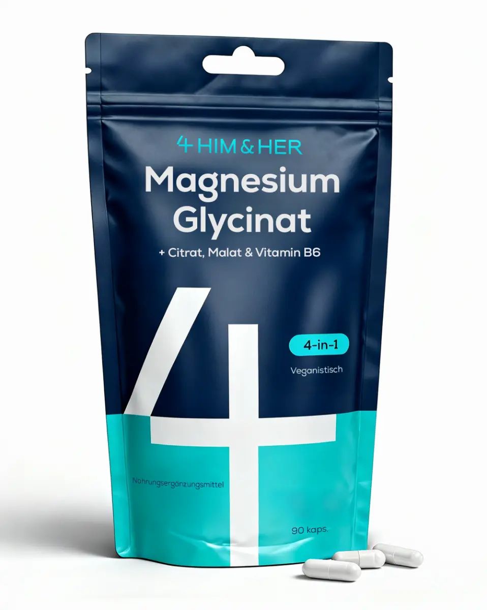4 HIM & HER Magnesium Glycinat – 250 mg 4-in-1 Komplex mit B6 90 St Kapseln