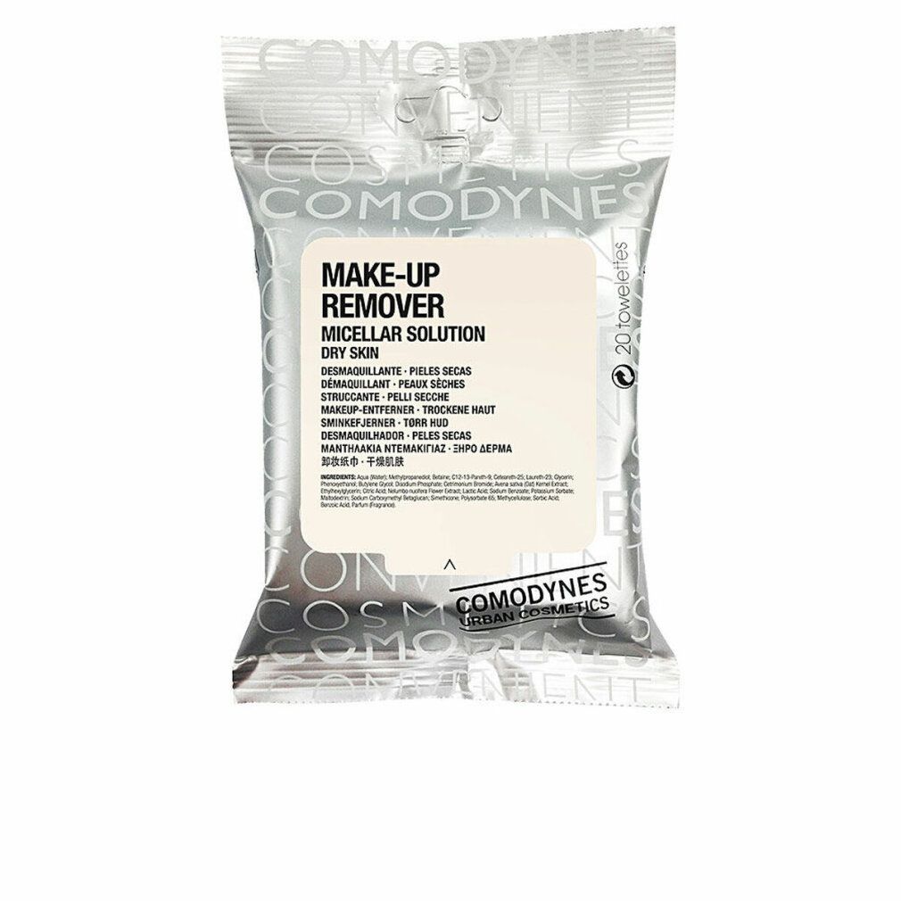 Reinigungstücher für trockene Haut. Micellar Solution. Verpackung mit 20 Tüchern. Marke: Comodynes.