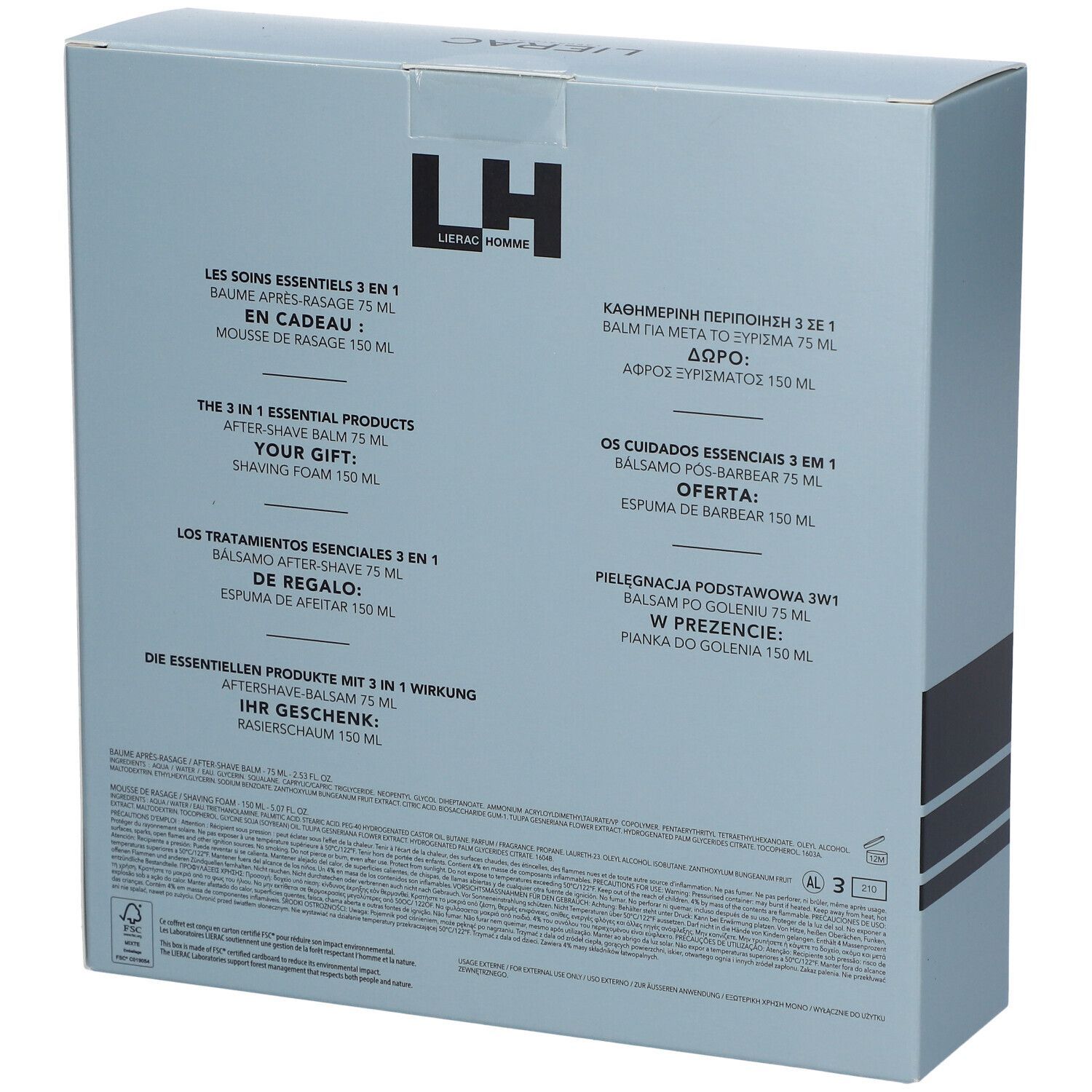 LIERAC SET MEN AFTERSHAVE BALSAM + RASIERSCHAUM